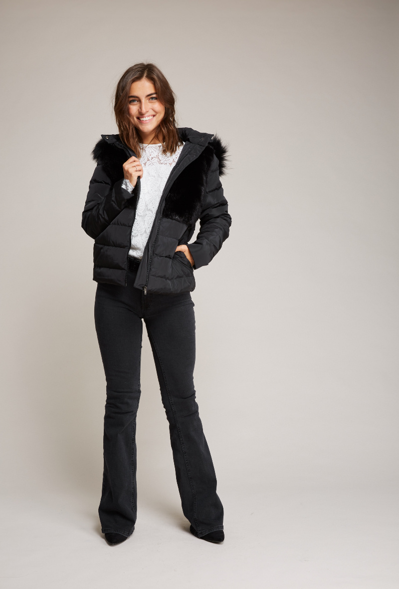 Großhändler Andy & Lucy - Gepolsterte Jacke mit Pelz