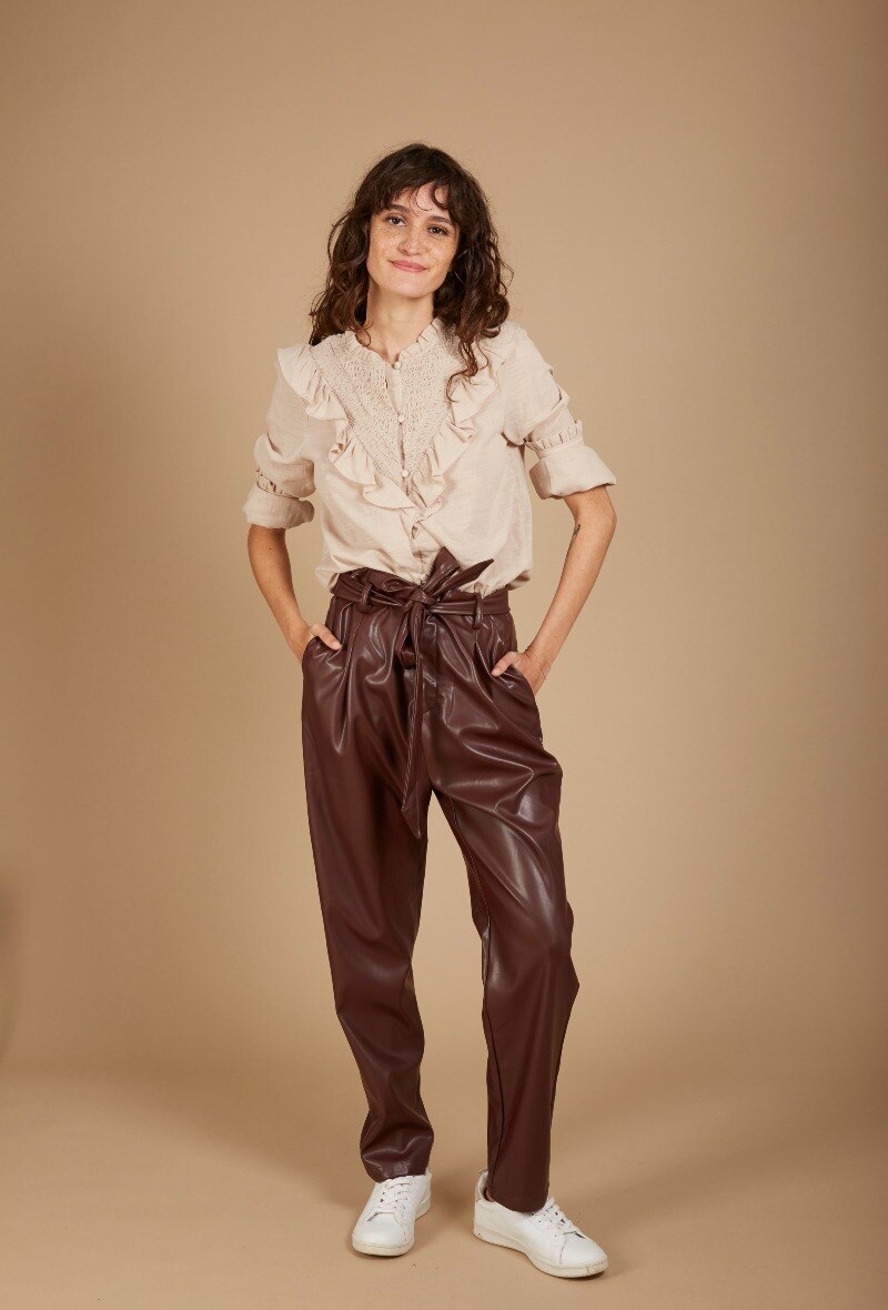 Grossiste Andy & Lucy - Pantalon simili cuir taille haute