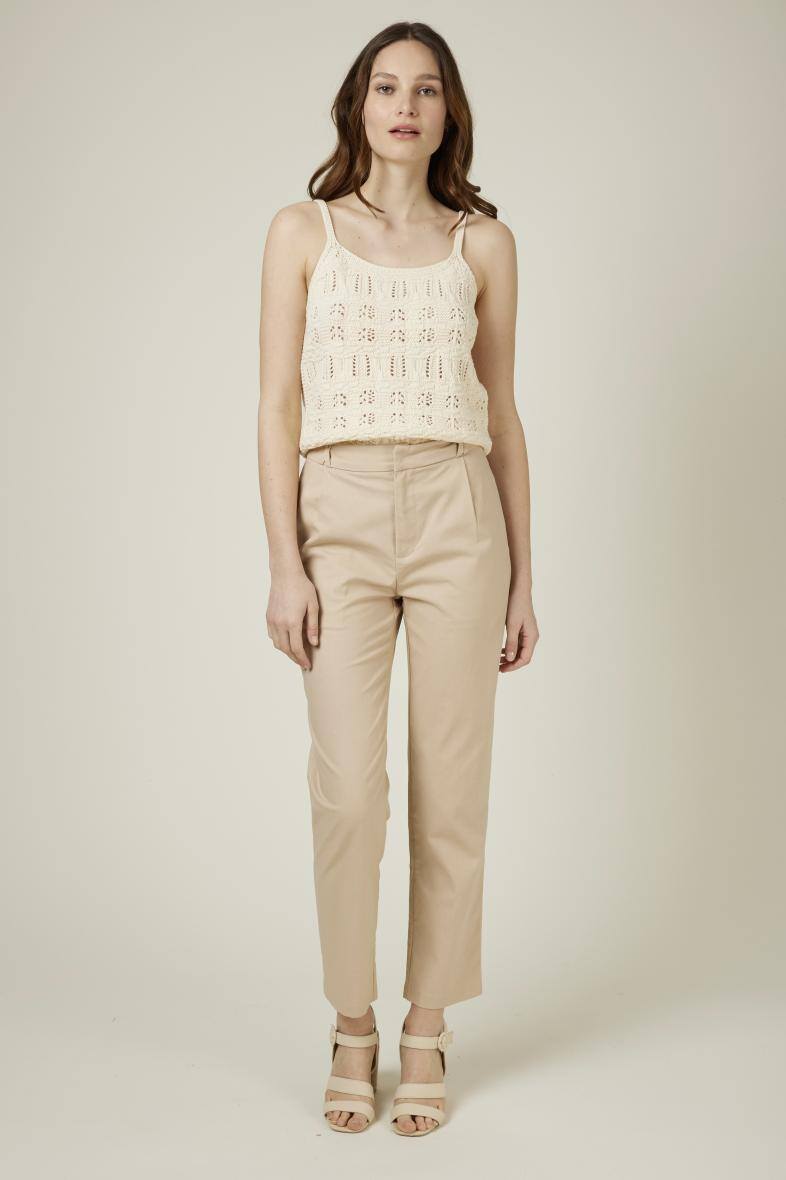 Grossiste Andy & Lucy - Pantalon coupe carotte en lin et coton
