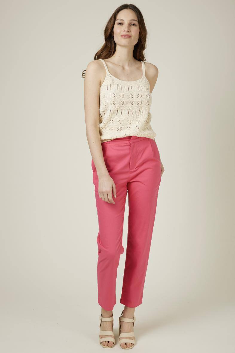 Grossiste Andy & Lucy - Pantalon coupe carotte en lin et coton