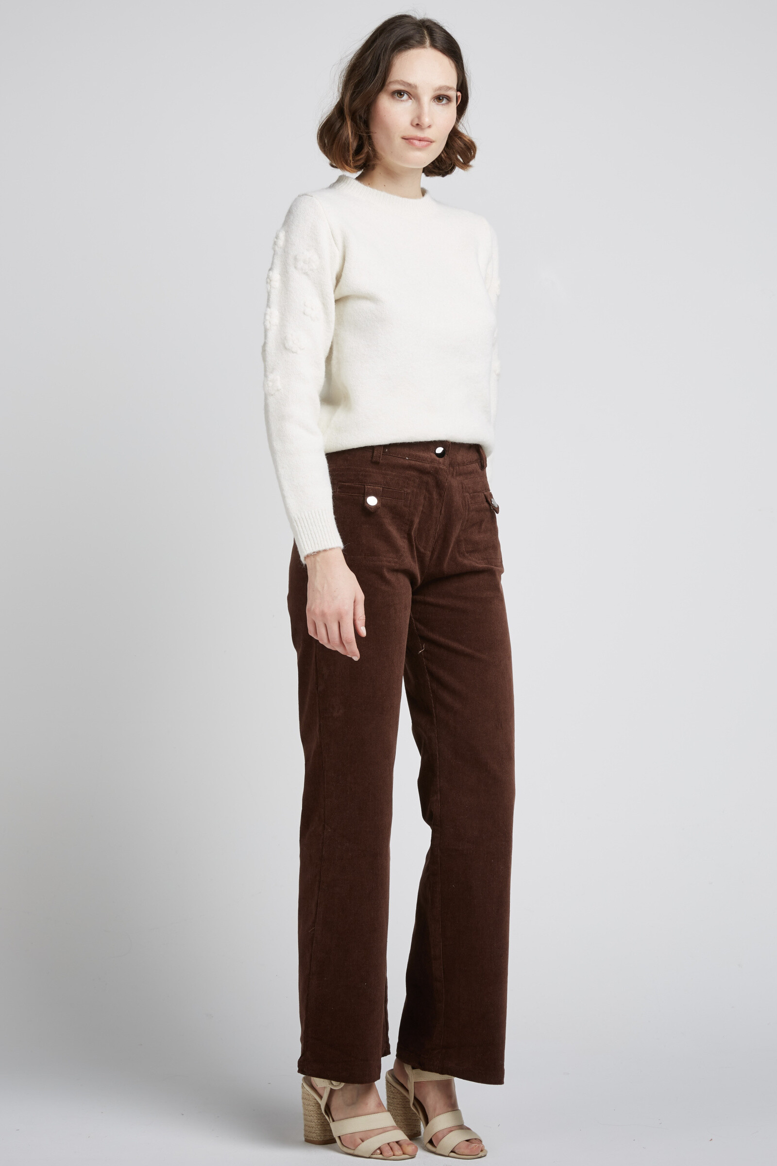 Wholesaler Andy & Lucy - Soft sweater with floral sleeves