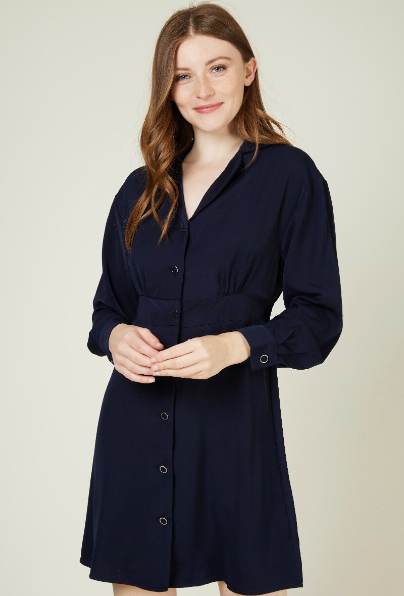 Grossiste Andy & Lucy - Robe chemise courte à manches longues