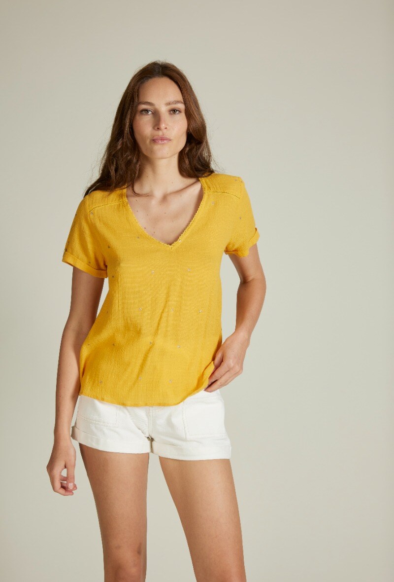 Wholesaler Andy & Lucy - T-shirt with sequined details