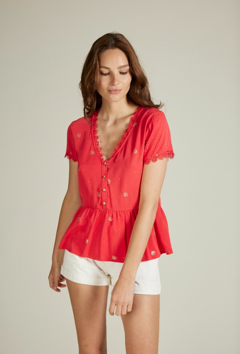 Wholesaler Andy & Lucy - Blouse with sequined print