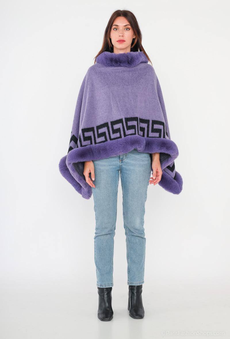 Wholesaler Angelique.L - PONCHO WITH PATTERN PRINT ON THE BOTTOM
