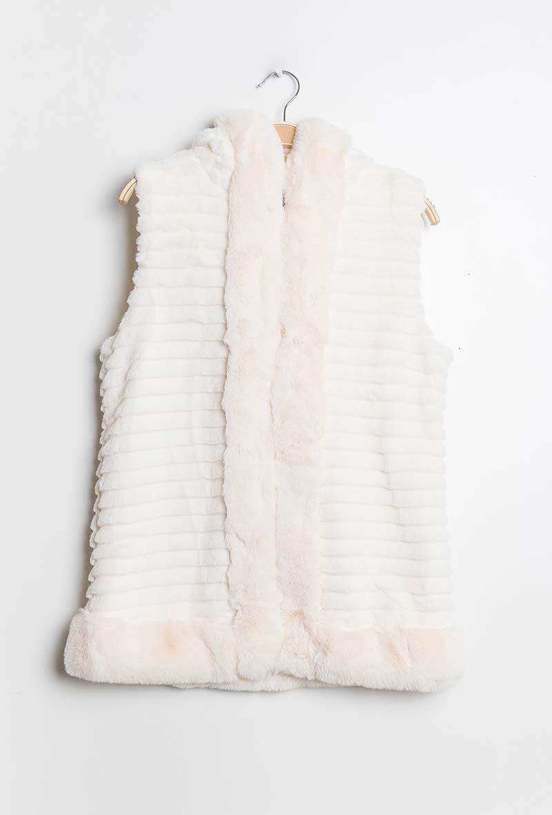 Grossiste Angelique.L - Veste sans manches en fourrure avec capuche