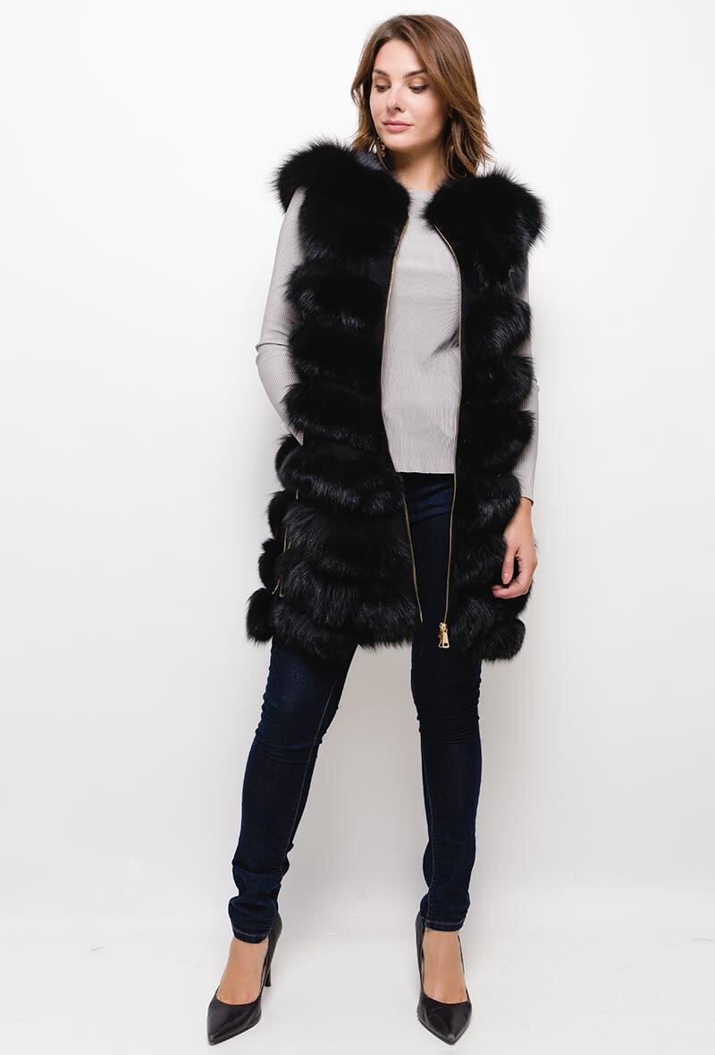 Grossiste Angelique.L - LONGUE VESTE EN FOURRURE DE RENARD
