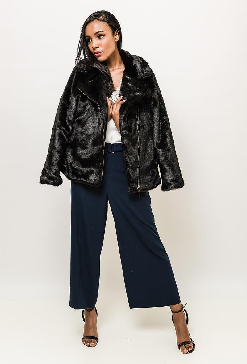 Grossiste Angelique.L - MANTEAU EN SIMILI VISON AVEC FERMETURE ZIP
