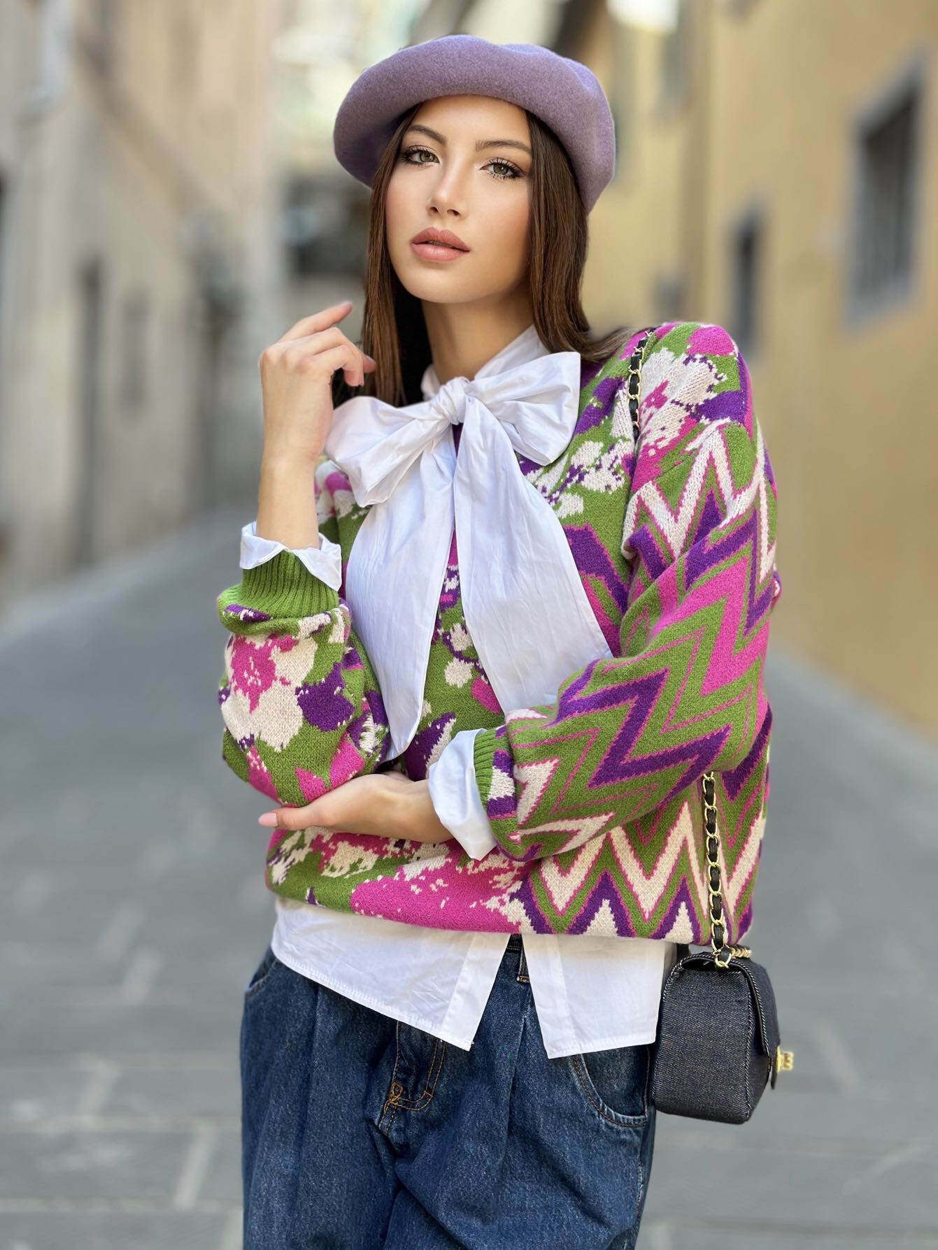Wholesaler ANNE LOU'S - 100% cotton bow shirt