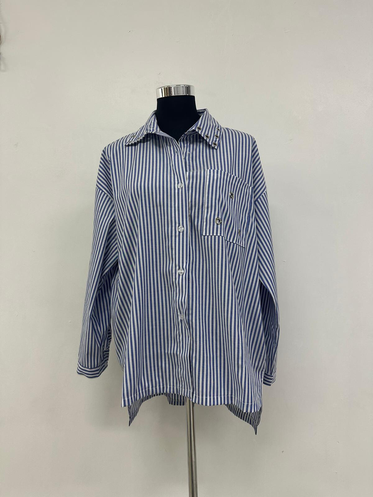Wholesaler ANNE LOU'S - Earflap striped shirt 100% polyester