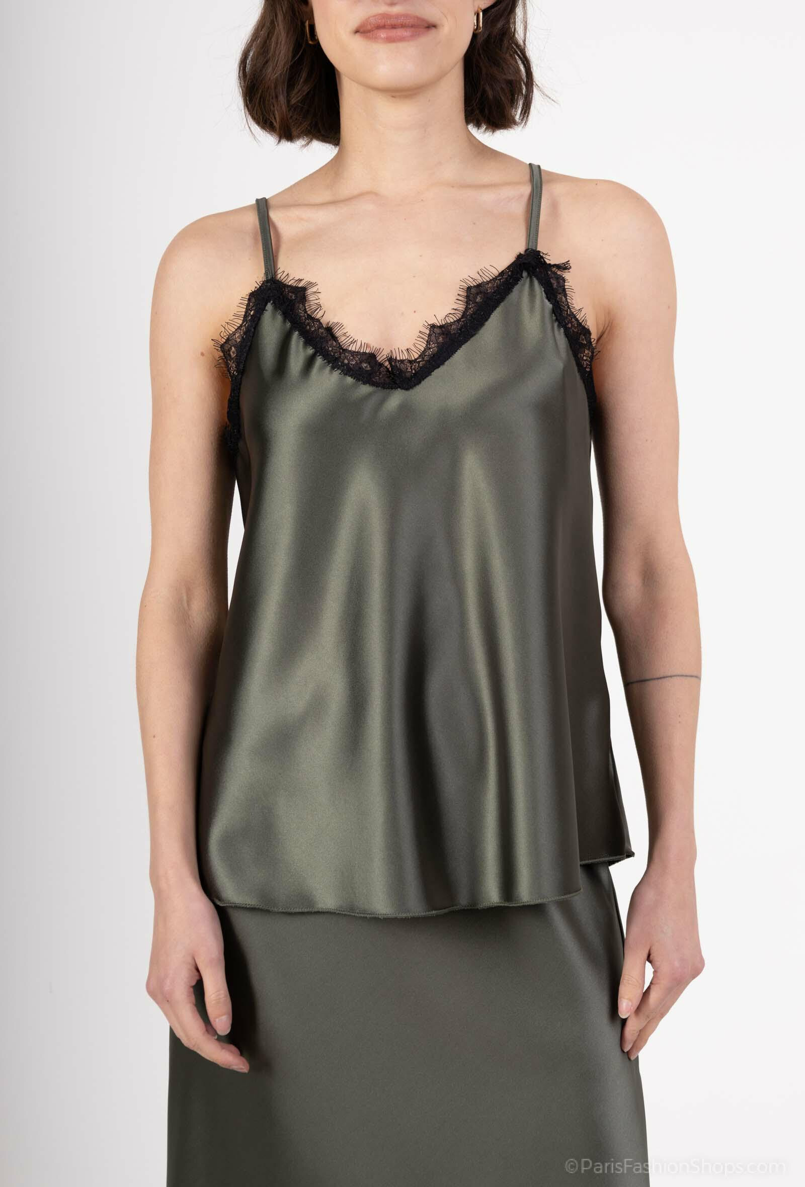 Grossiste ANNE LOU'S - Débardeur satin dentelle