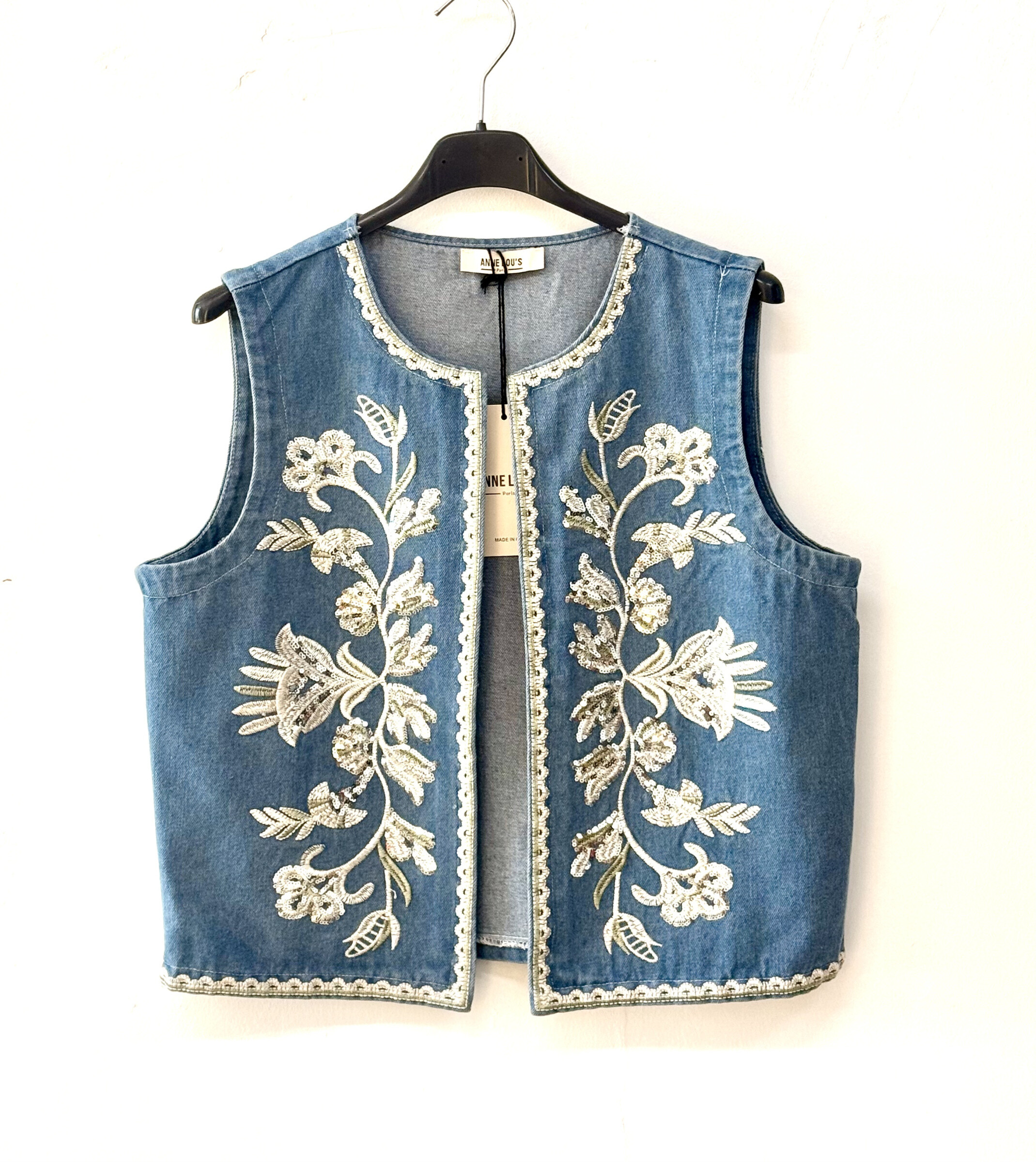 Wholesaler ANNE LOU'S - Embroidered jeans vest
