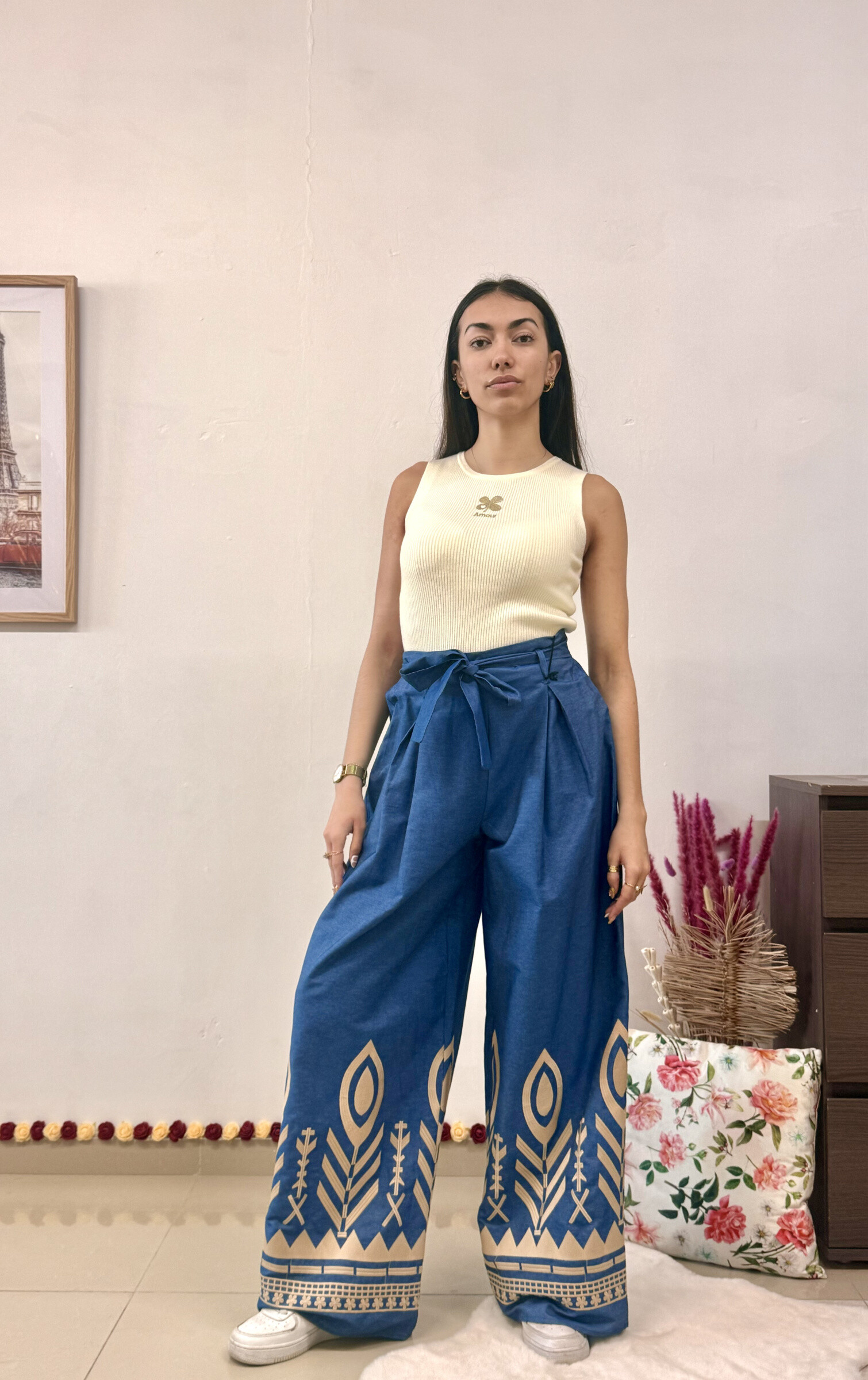 Wholesaler ANNE LOU'S - Jean Embroidery Pants