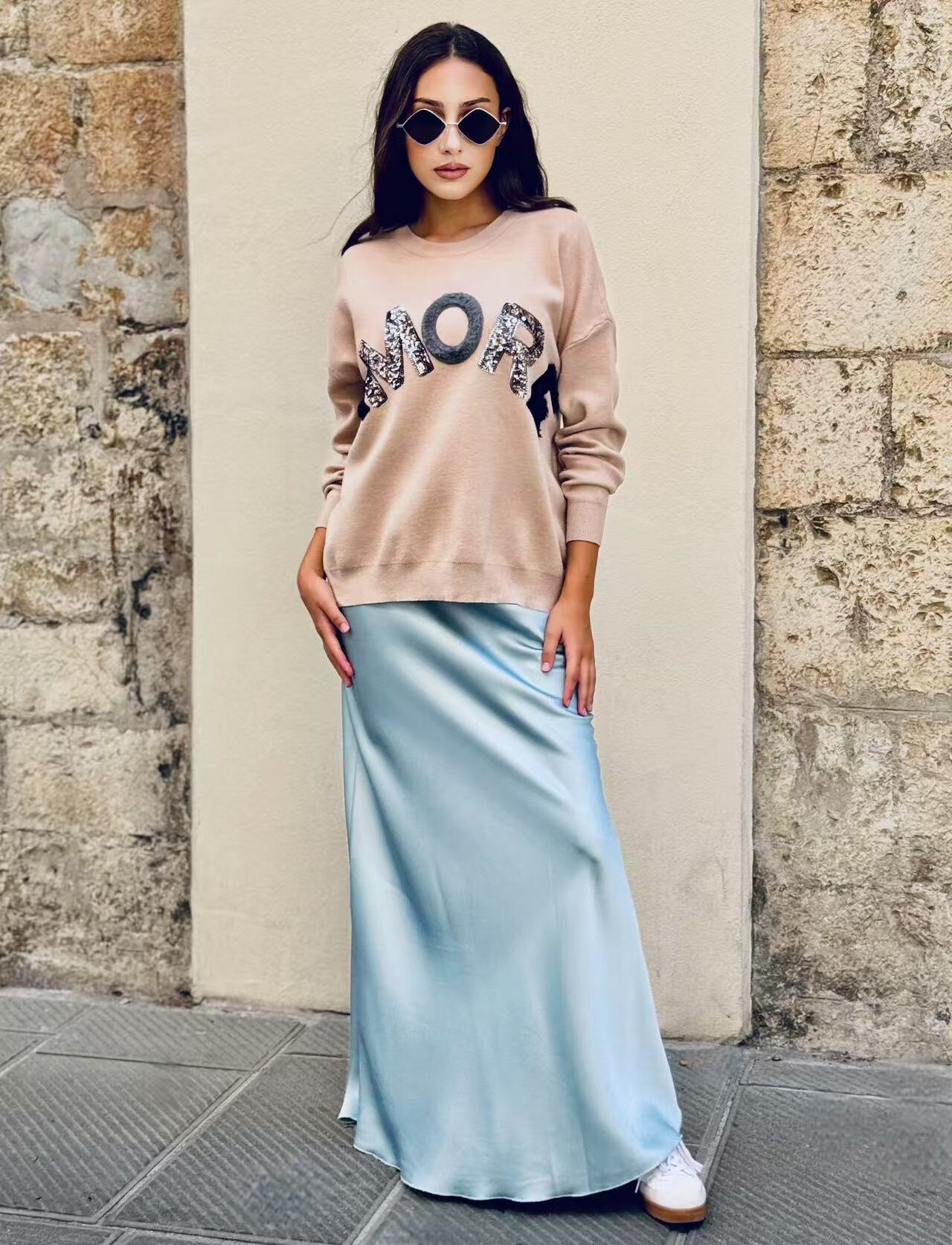 Wholesaler ANNE LOU'S - Maxi satin siren skirt
