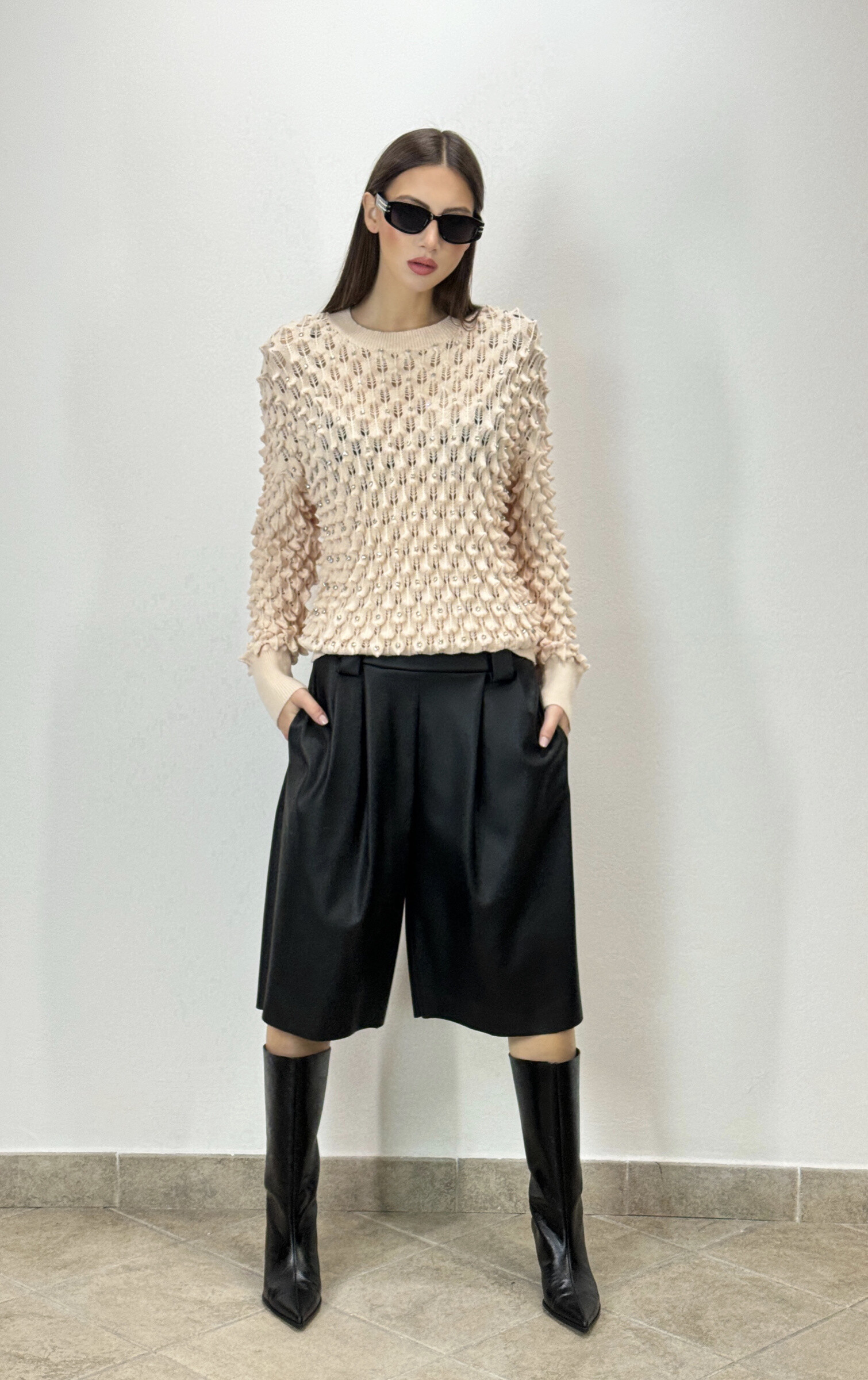 Wholesaler ANNE LOU'S - Faux leather Bermuda shorts