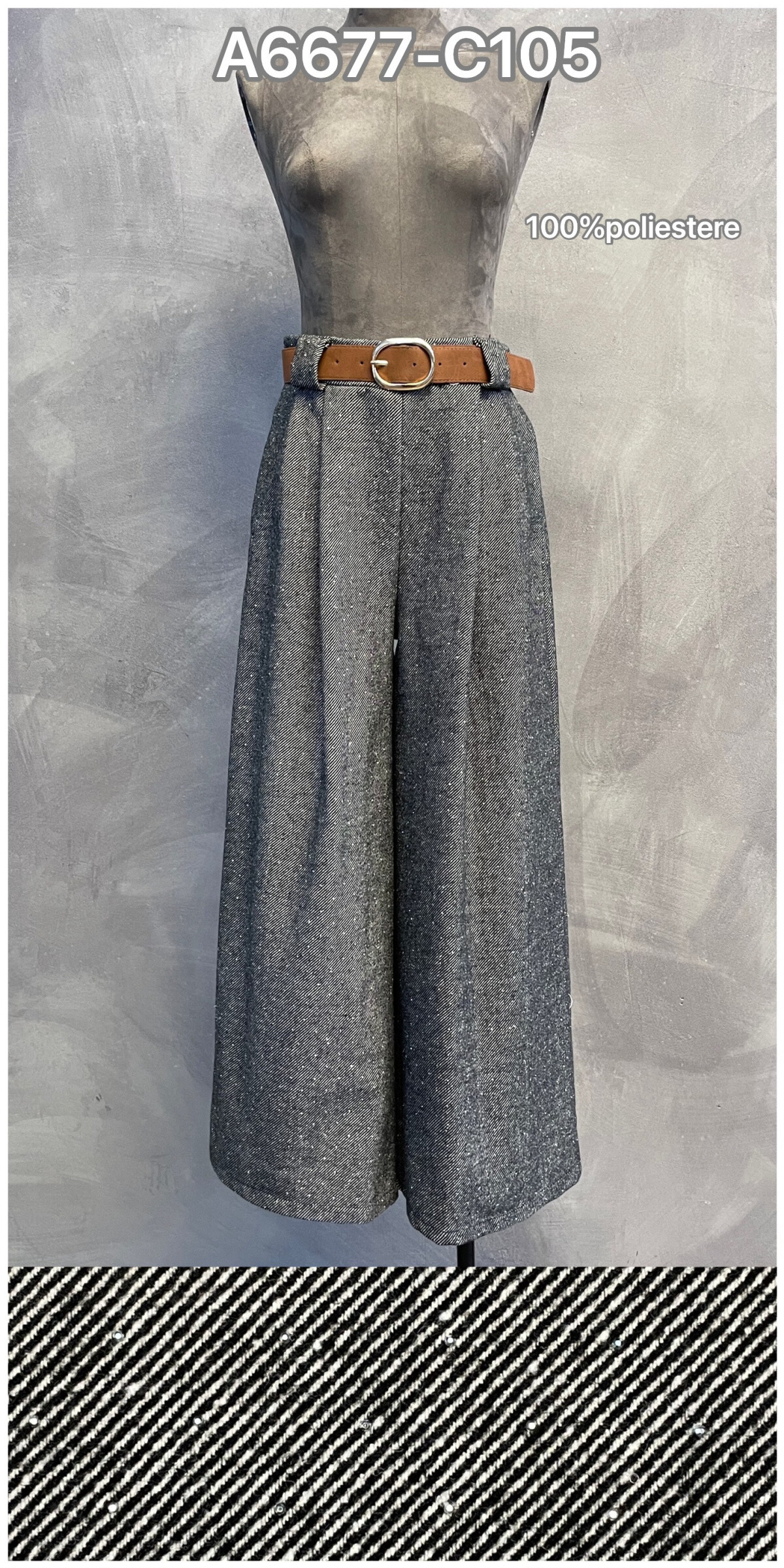 Wholesaler ANNE LOU'S - Wide belted pants