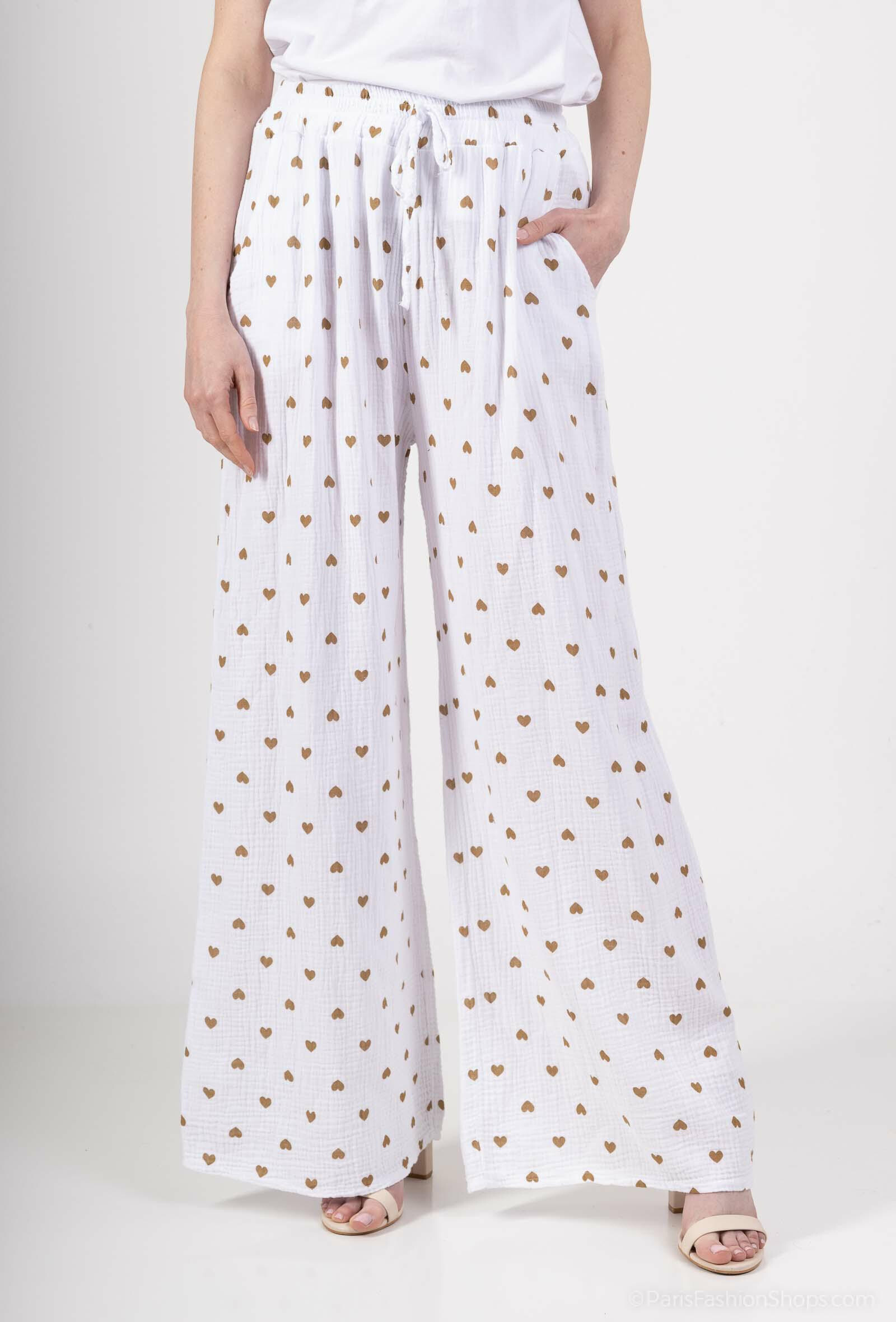 Wholesaler ANNE LOU'S - 100% cotton pants with hearts