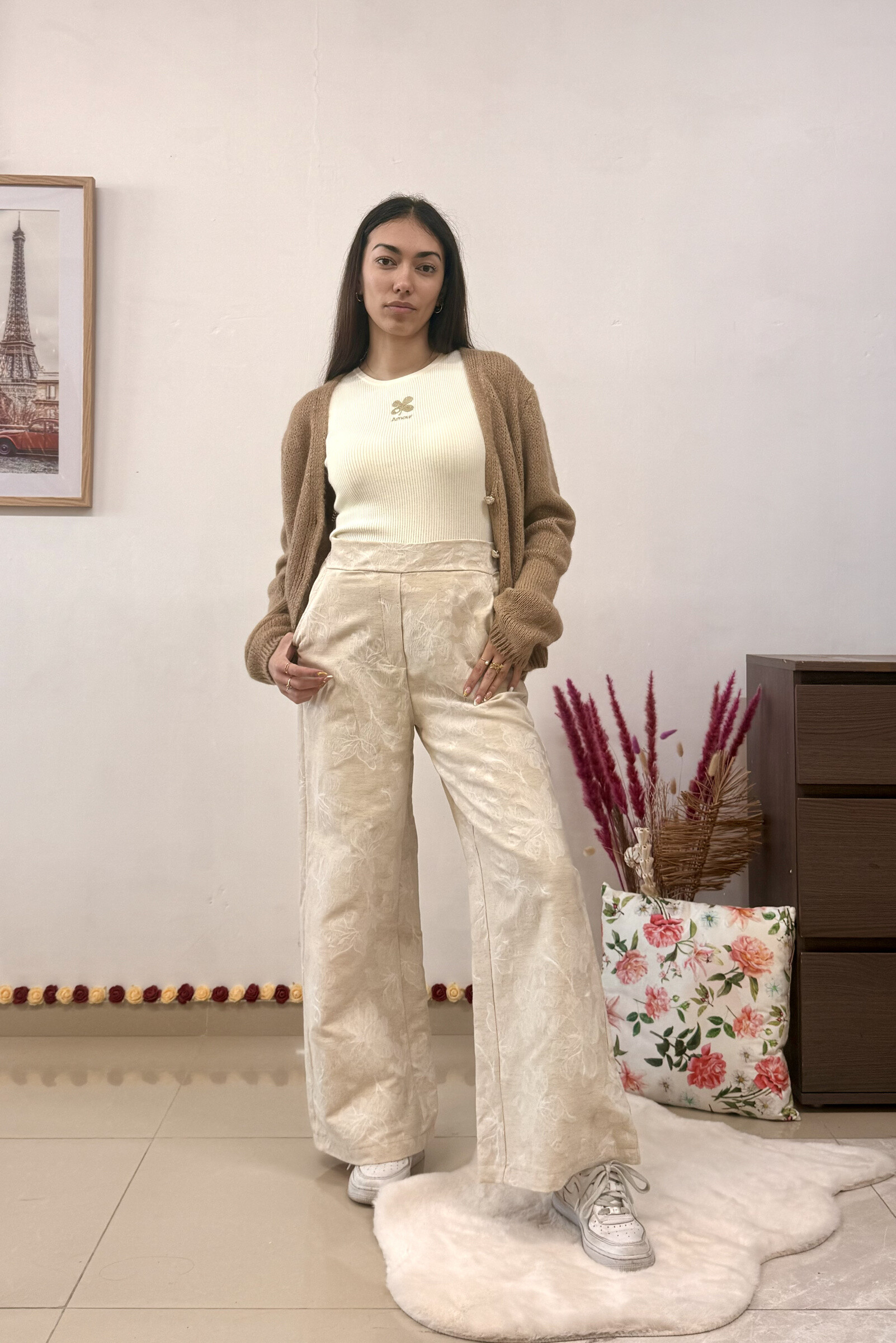 Wholesaler ANNE LOU'S - Linen Pants Embroidery