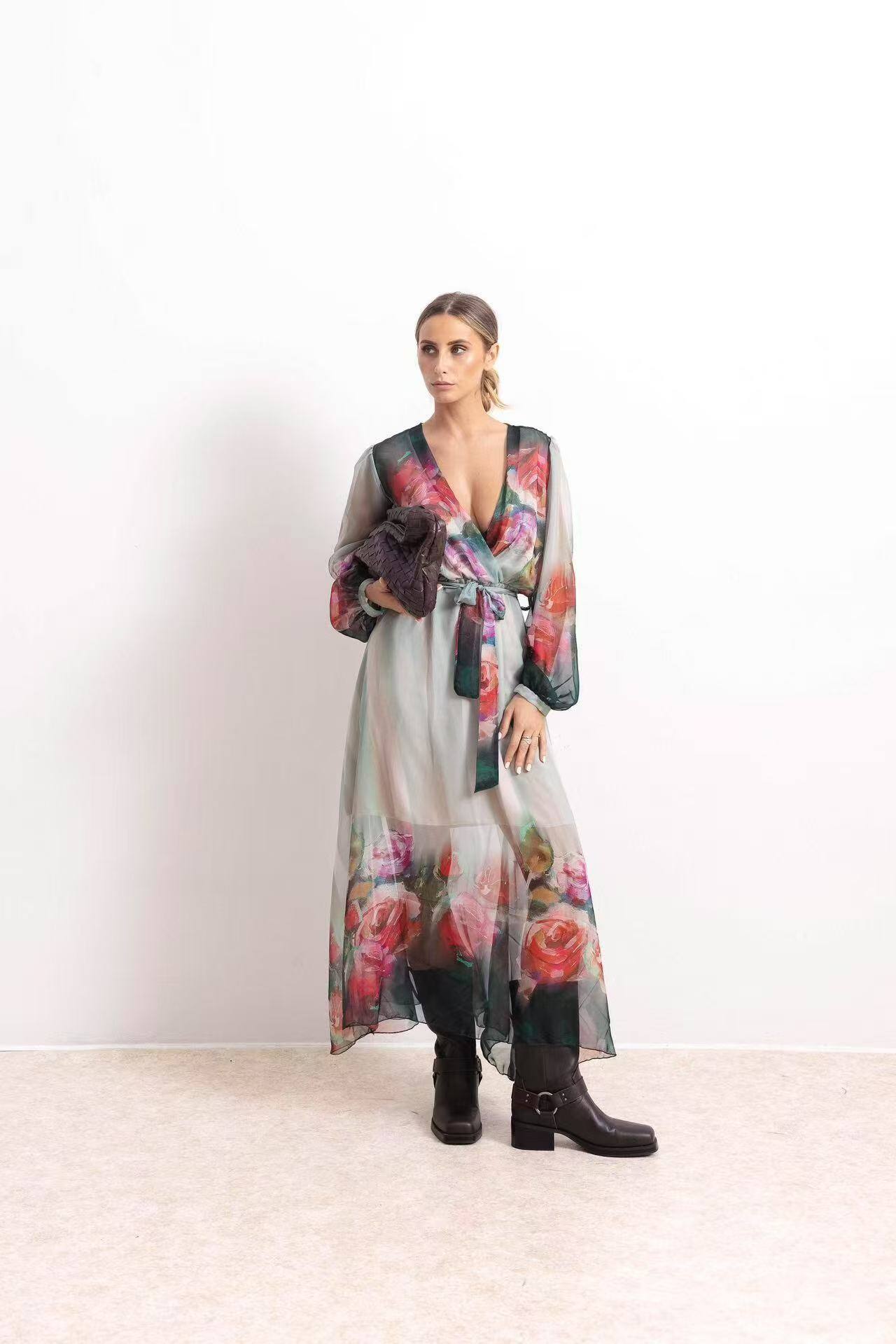 Mayorista ANNE LOU'S - VESTIDO LARGO FLORAL