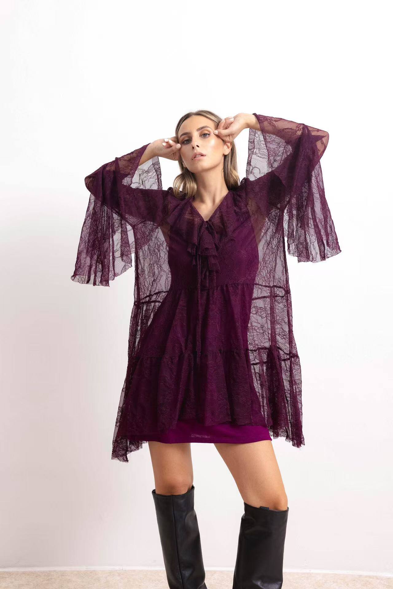 Mayorista ANNE LOU'S - Vestido de encaje forrado