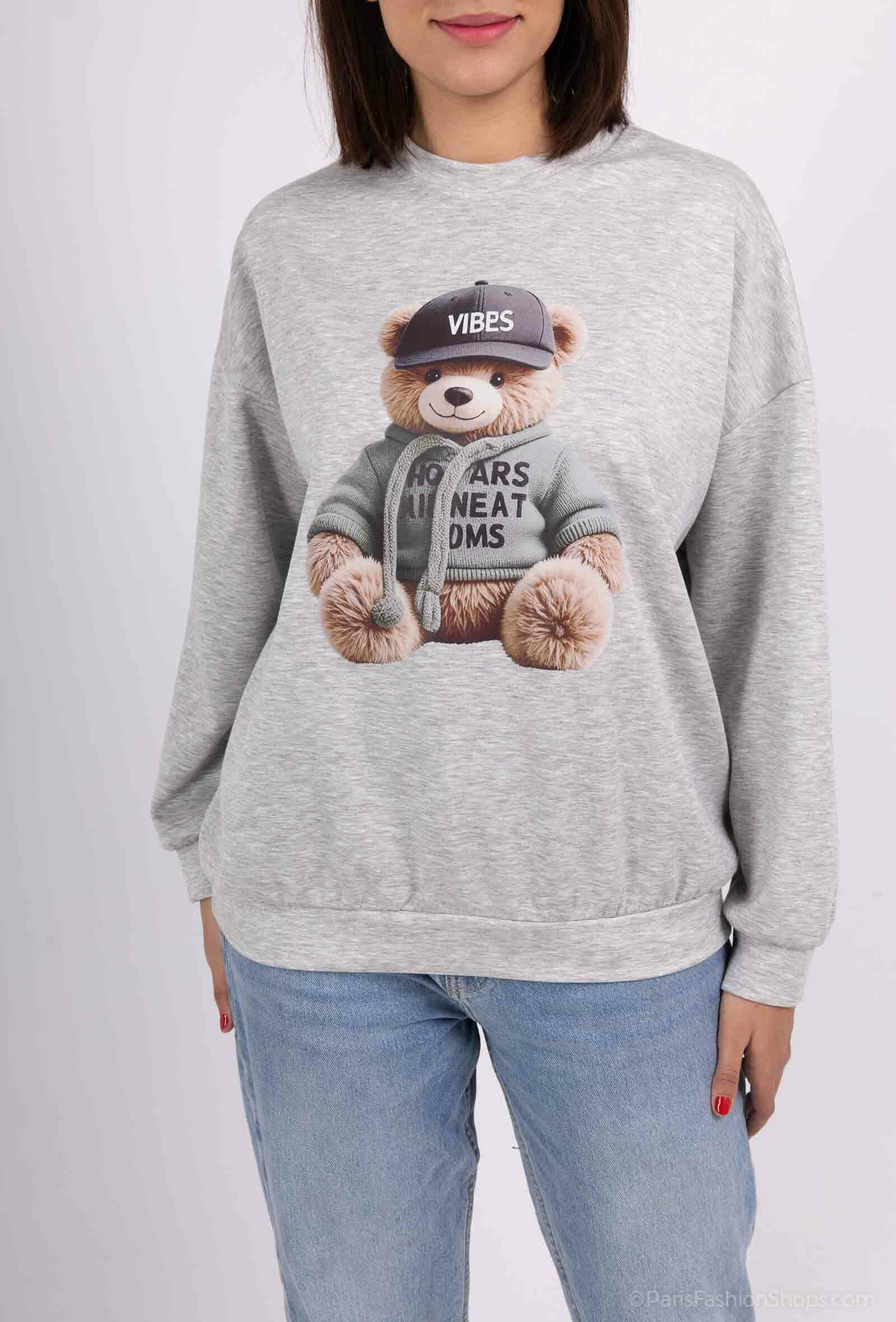 Wholesaler ANNE LOU'S - Vibes bear sweatshirt