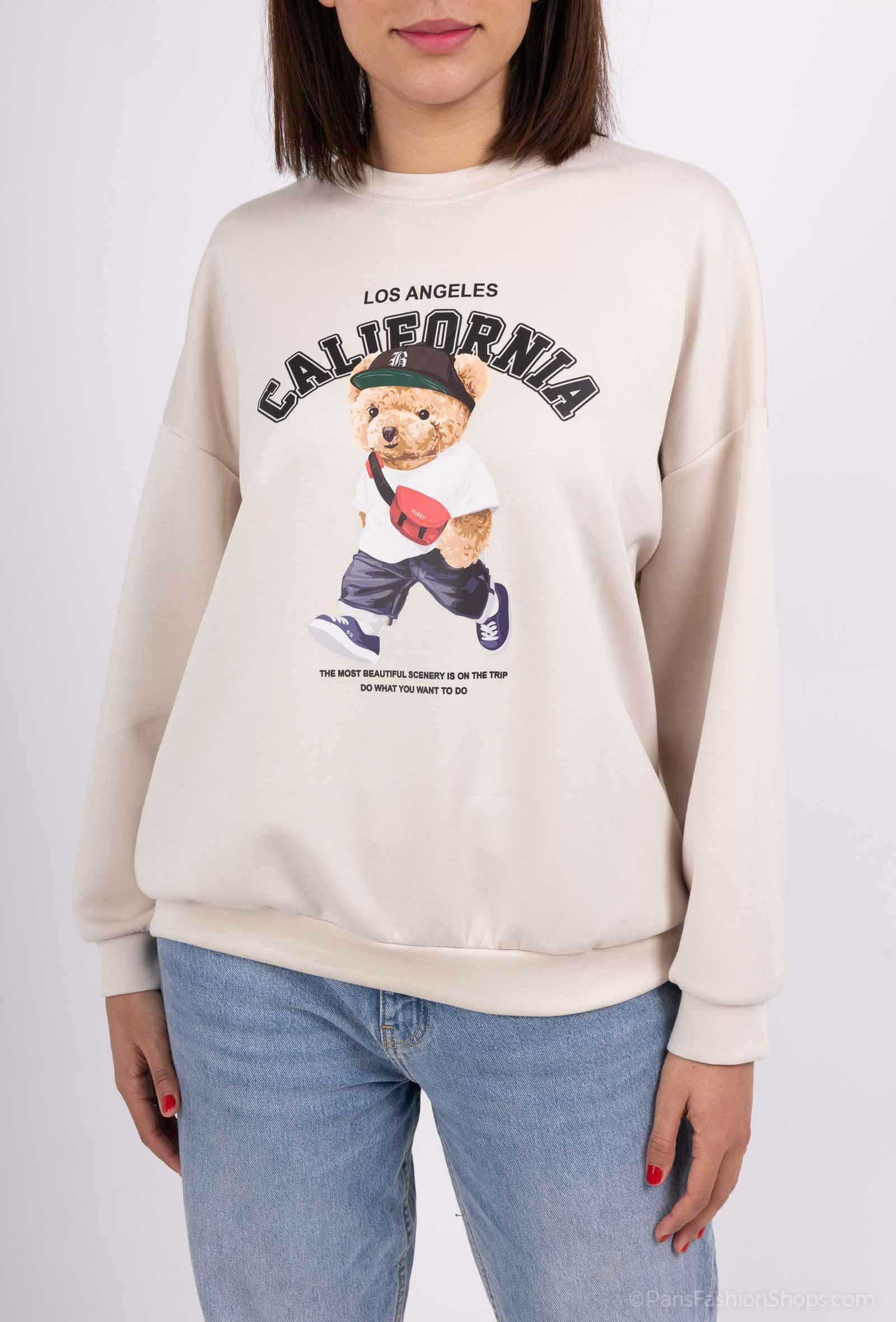 Wholesaler ANNE LOU'S - Bear printed sweatshirt