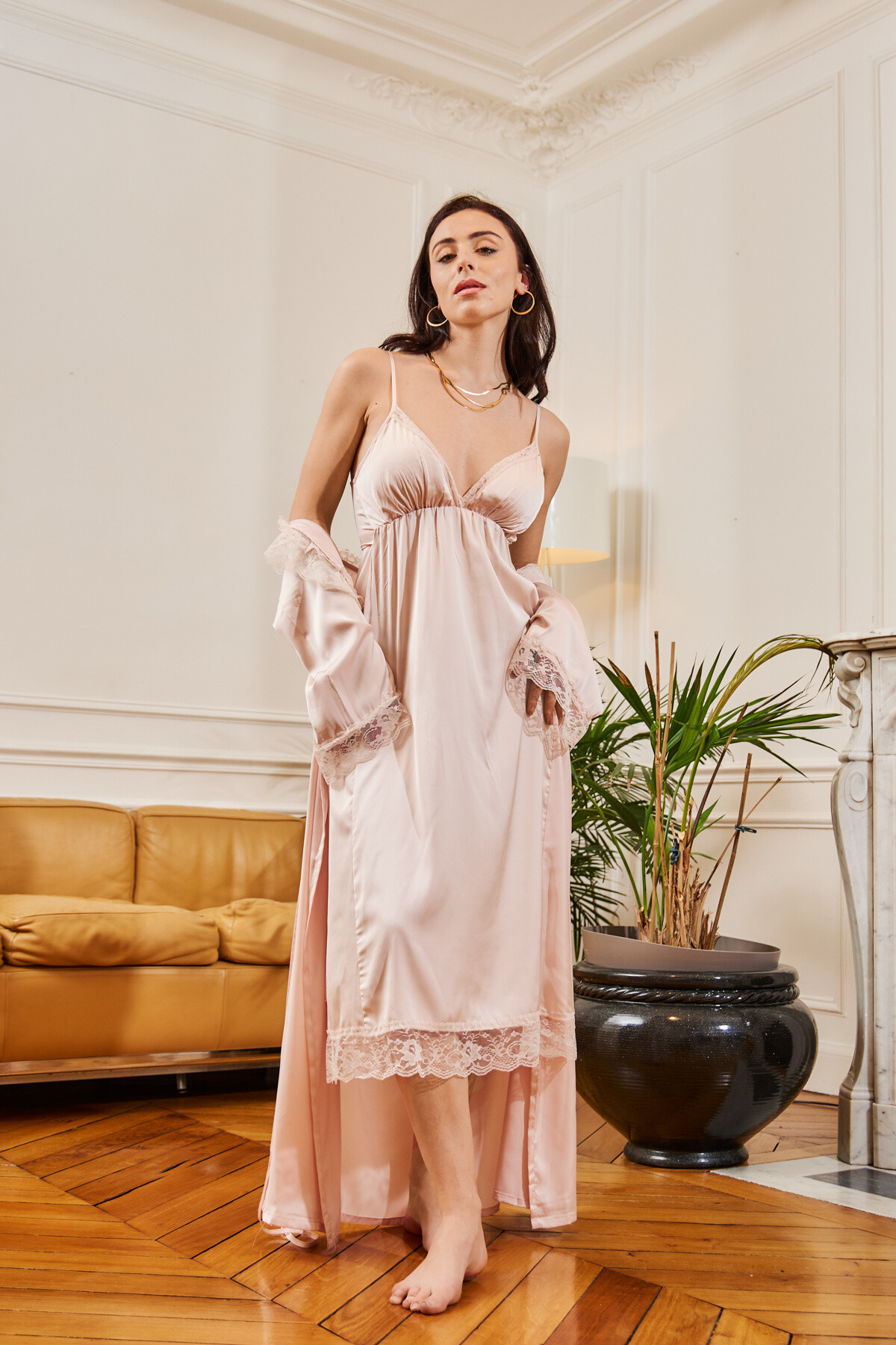 Wholesaler ANTIME lingerie - Night dress with satin material