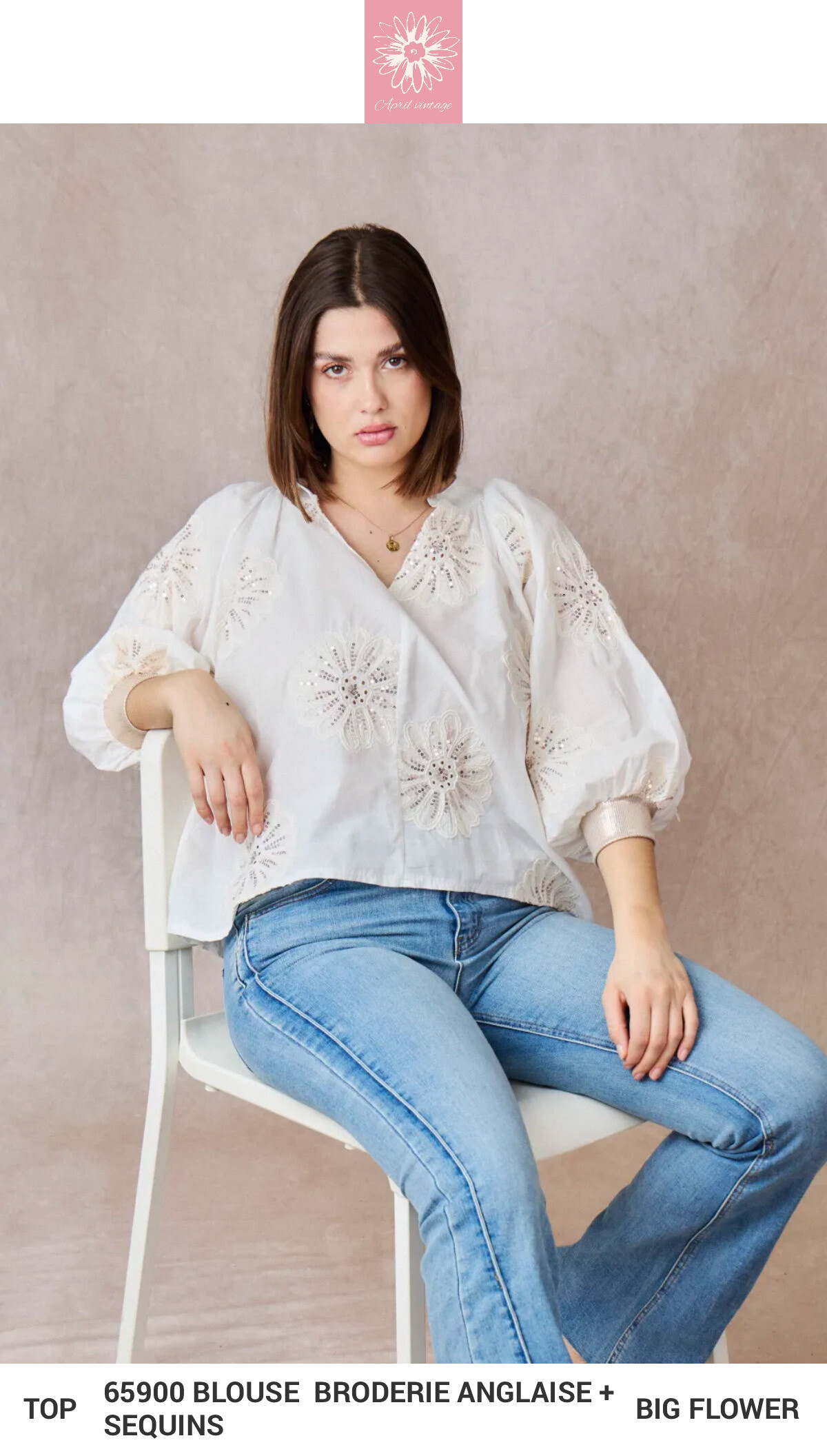 Wholesaler APRIL VINTAGE - English Flowers blouse