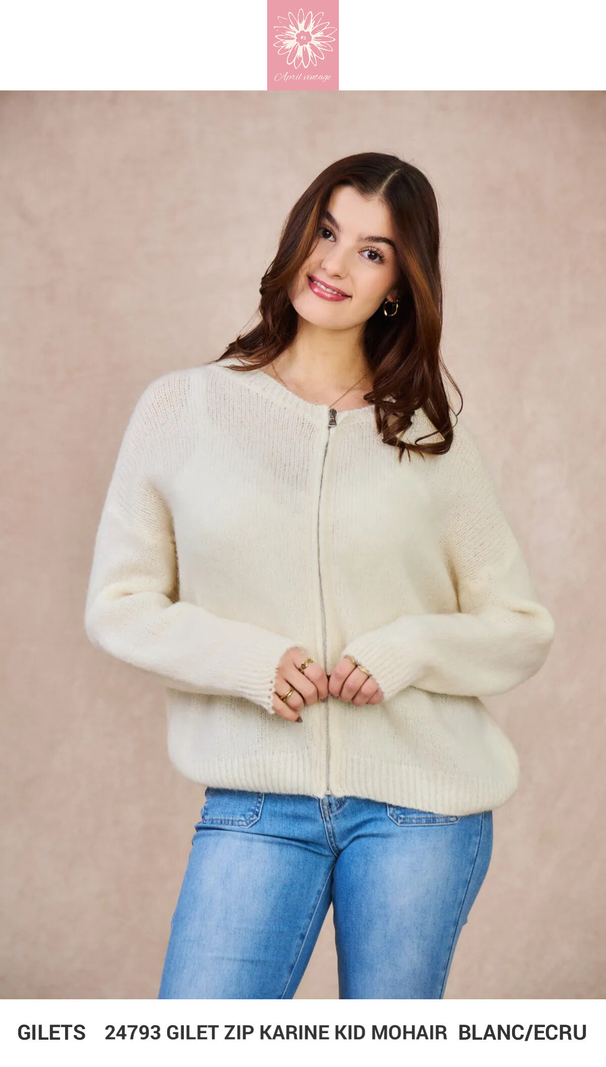 Wholesaler APRIL VINTAGE - KARINE ZIP VEST