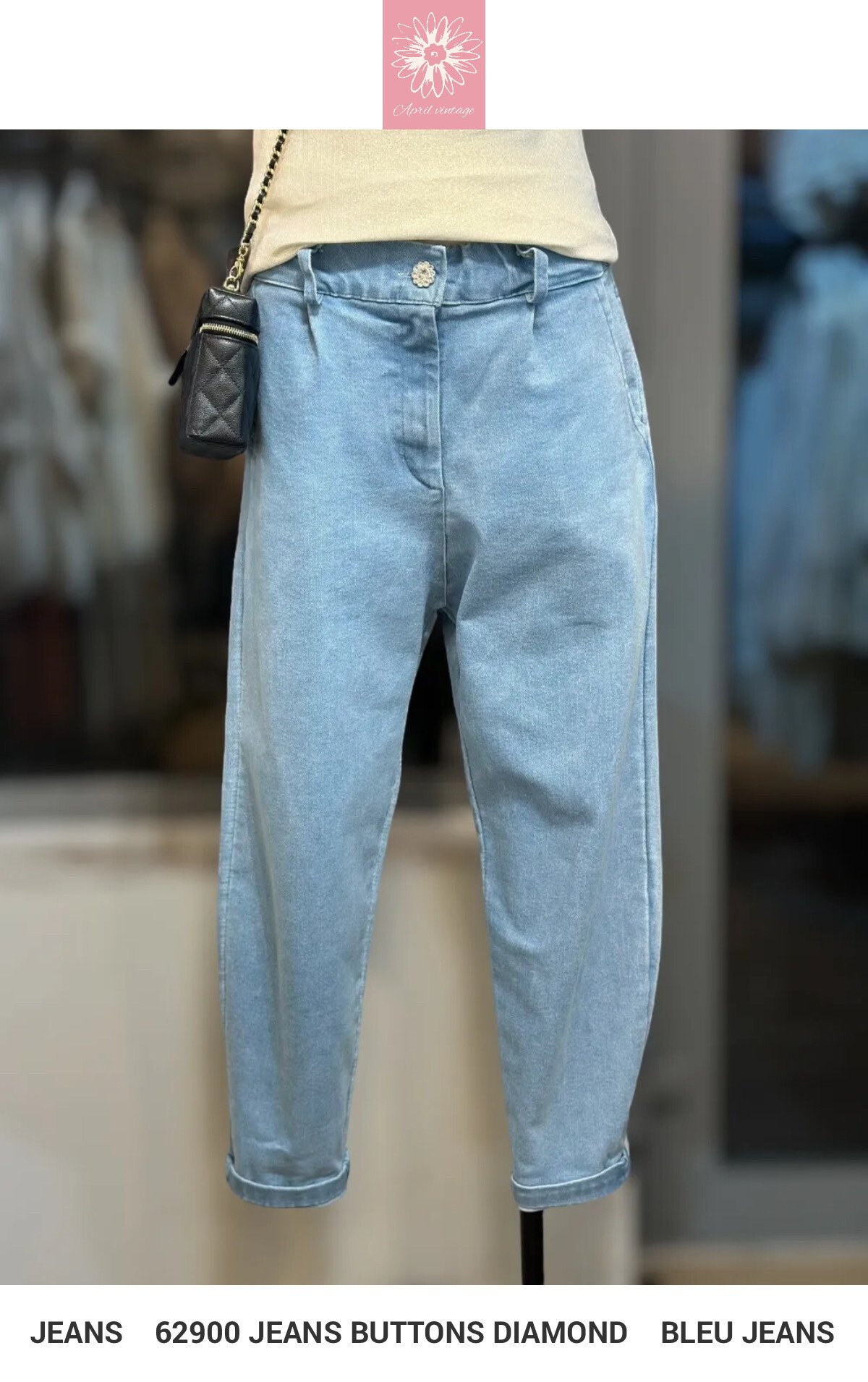Wholesaler APRIL VINTAGE - Jeans buttons diamonds