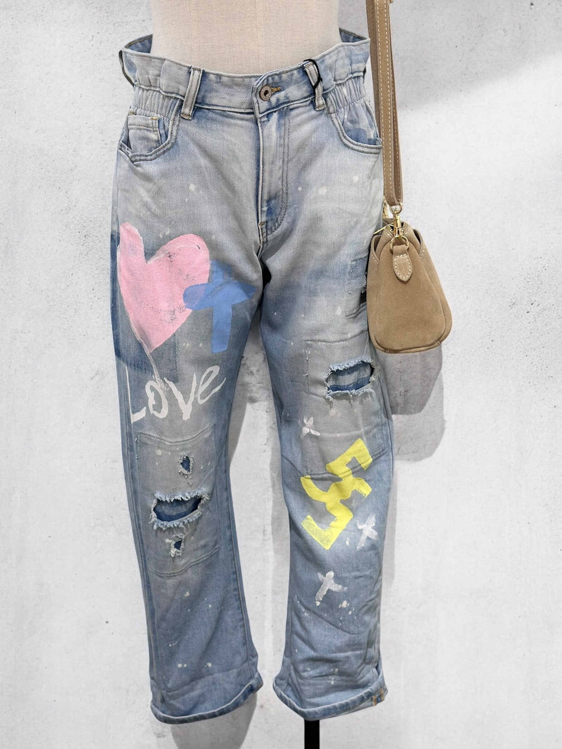 Wholesaler APRIL VINTAGE - Jeans paint love55