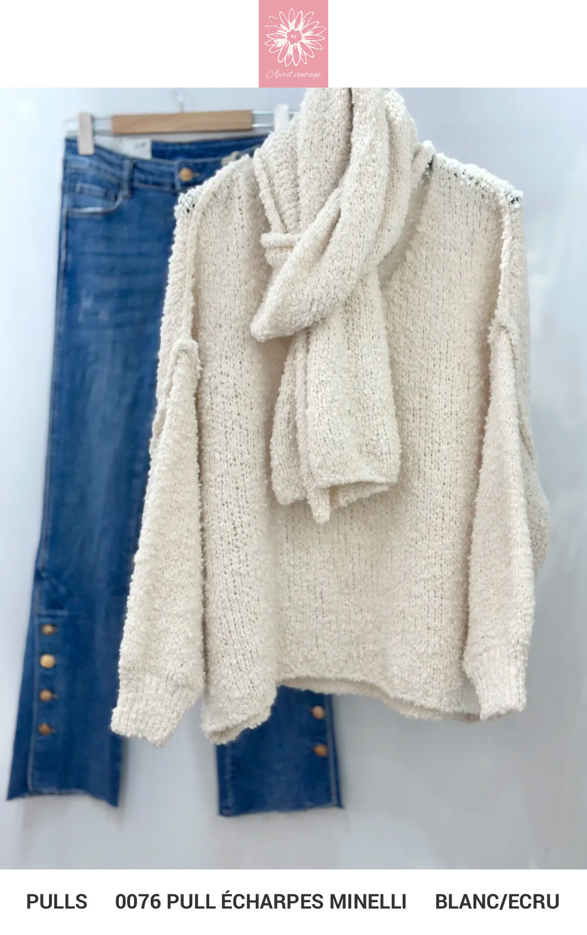 Wholesaler APRIL VINTAGE - MINELLI SCARVES SWEATER