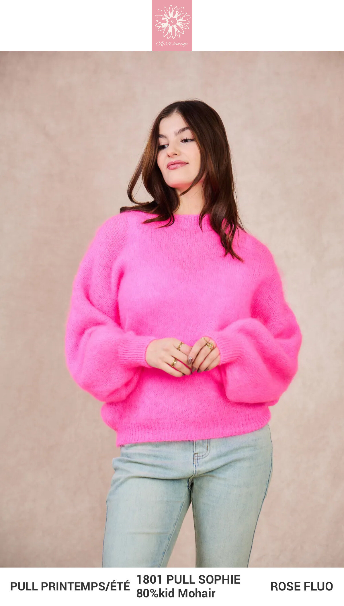 Wholesaler APRIL VINTAGE - SOPHIE KID MOHAIR SWEATER 80%
