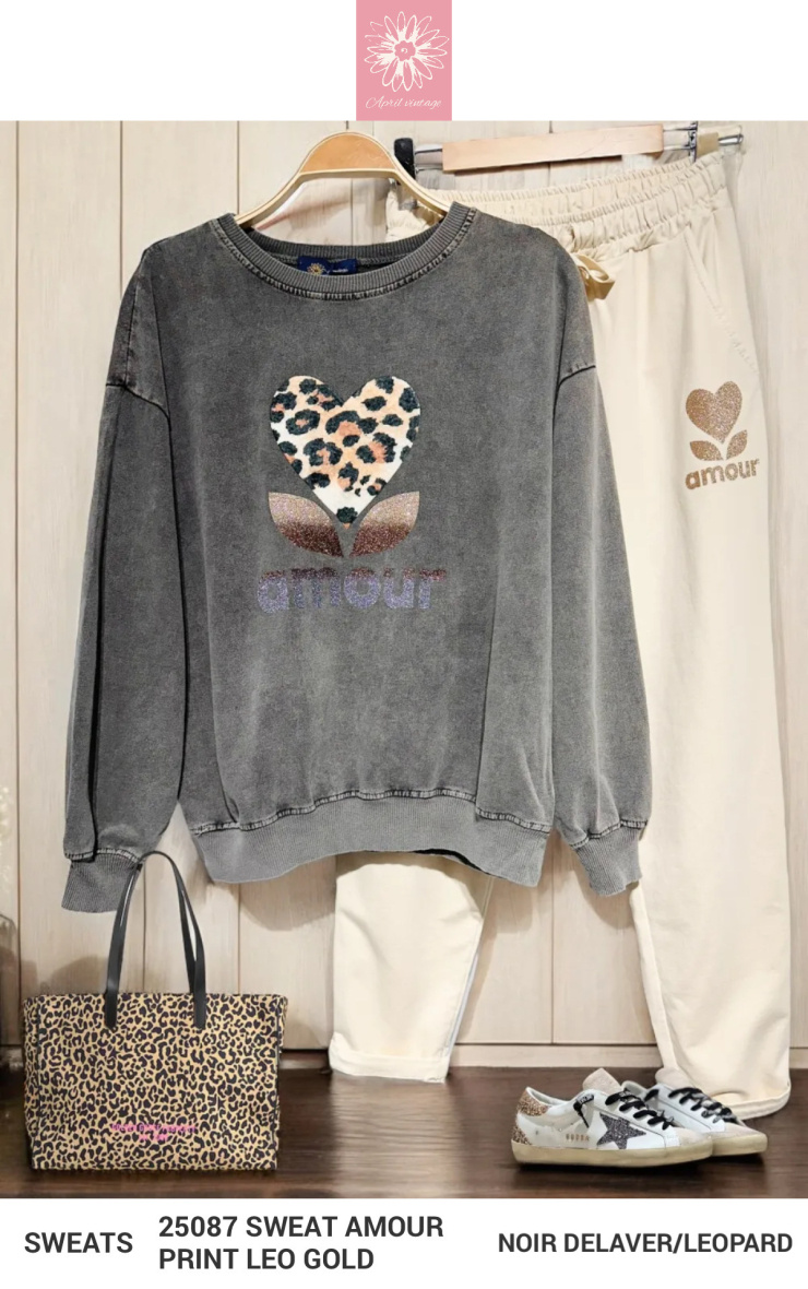 Grossiste APRIL VINTAGE - SWEAT LEOPARD PRINT