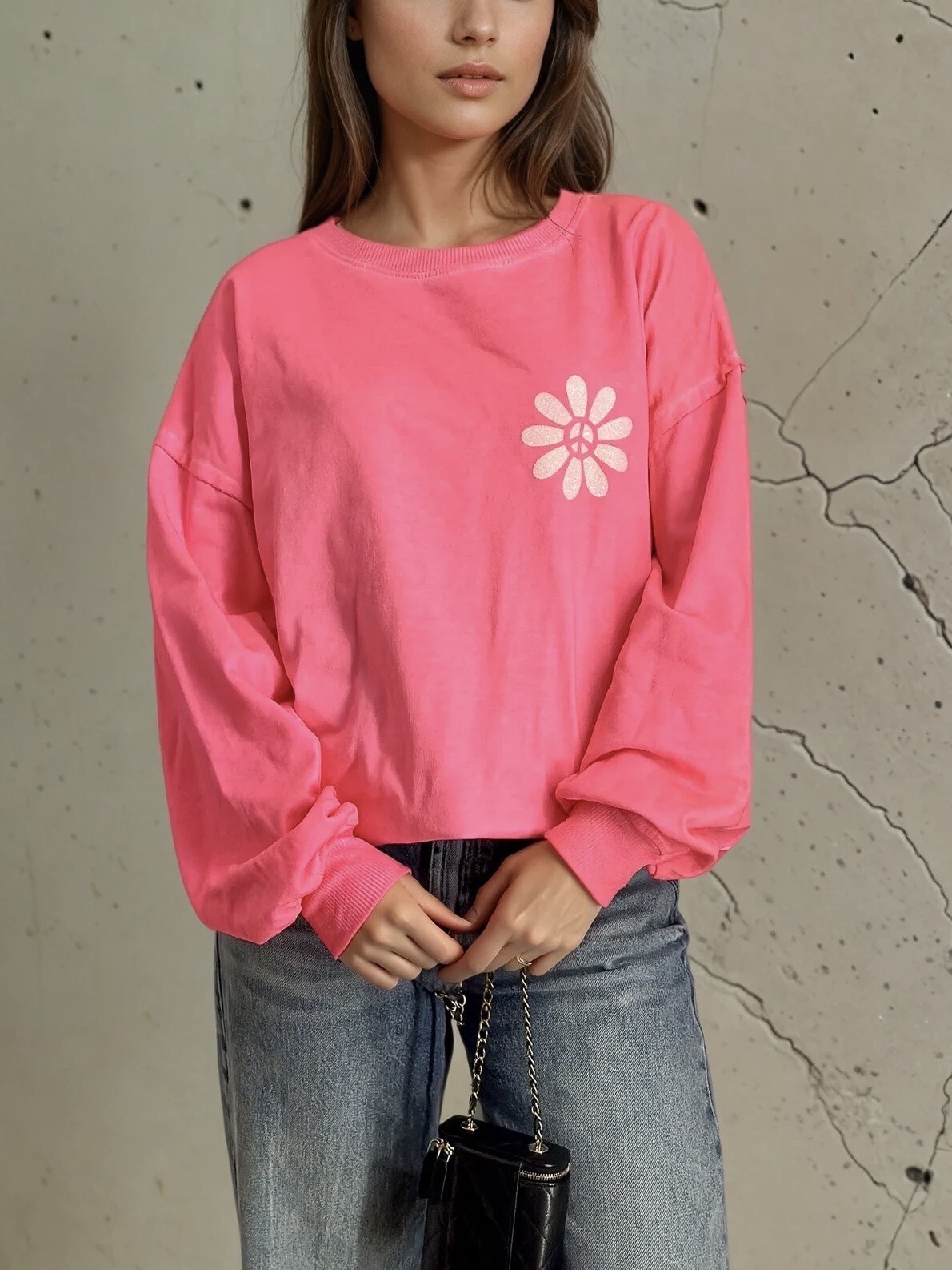 Wholesaler APRIL VINTAGE - Flowers Peace Small sweatshirt