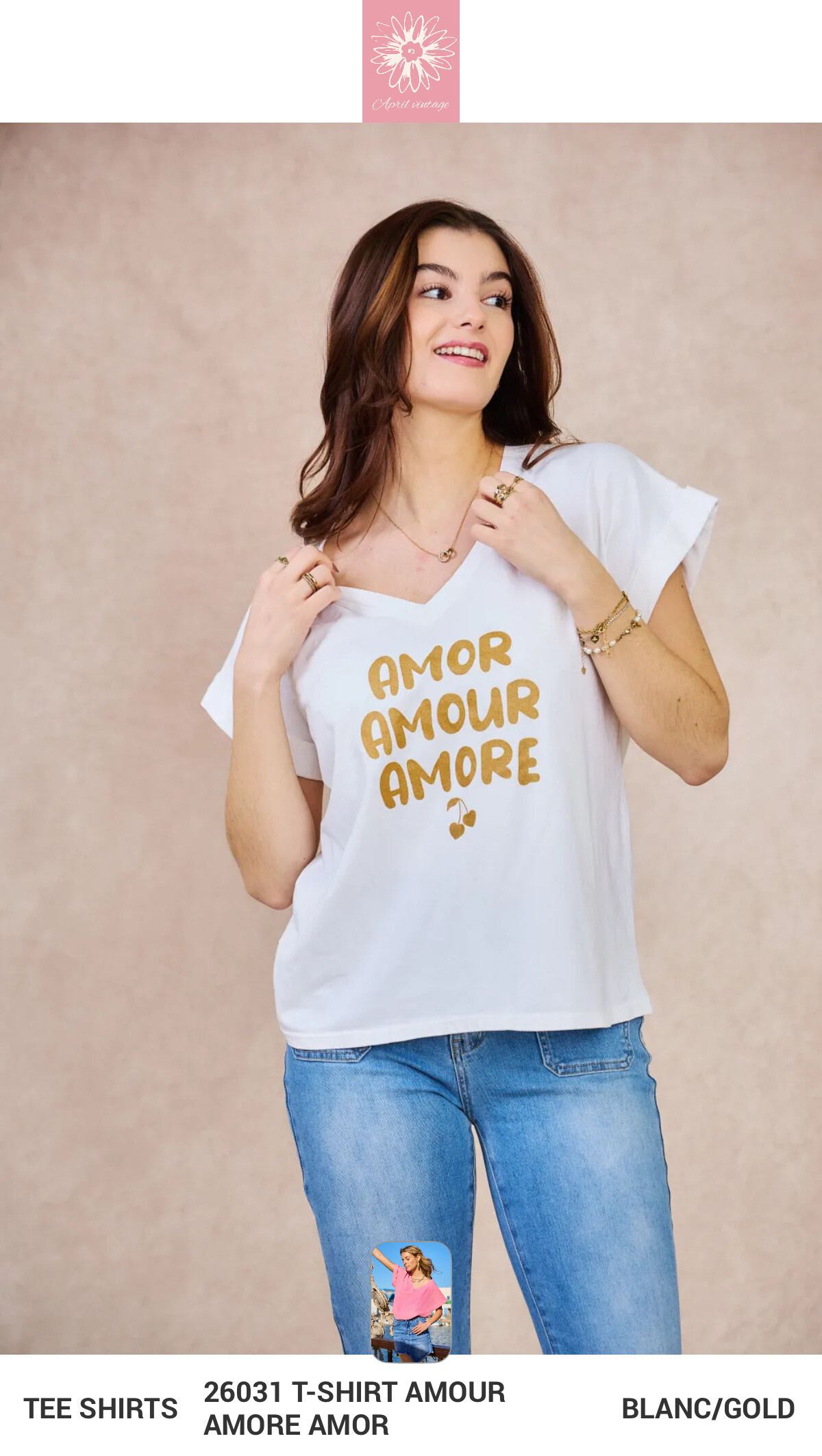 Wholesaler APRIL VINTAGE - AMOR LOVE AMORE T-SHIRT