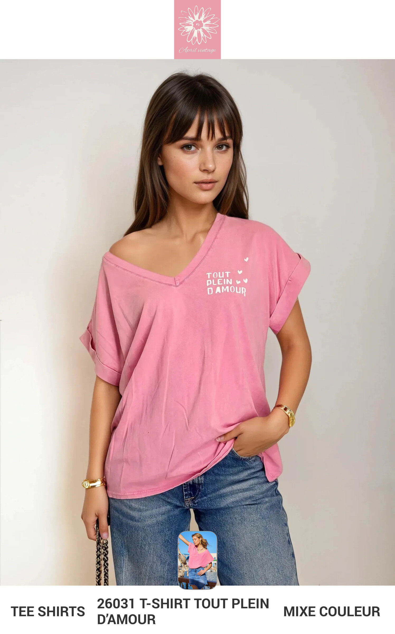 Wholesaler APRIL VINTAGE - T-shirt full of love