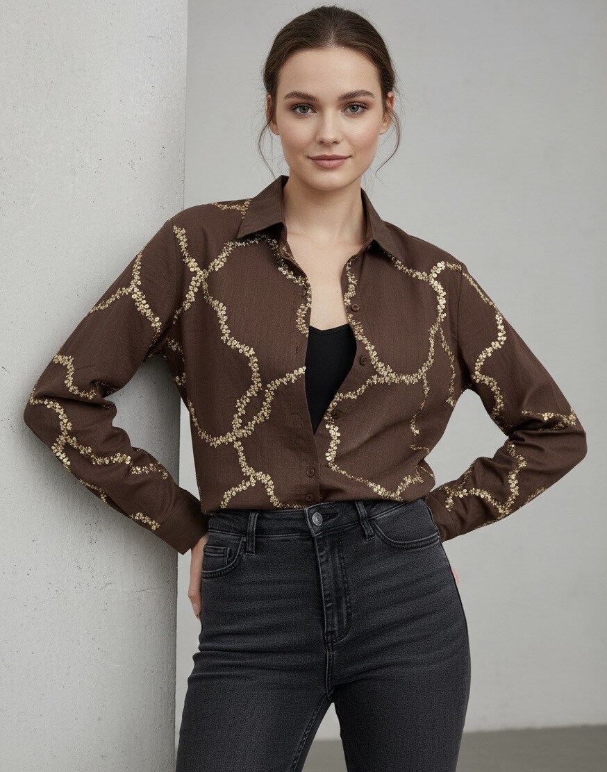 Wholesaler Archie Love - Sequin embroidered shirt