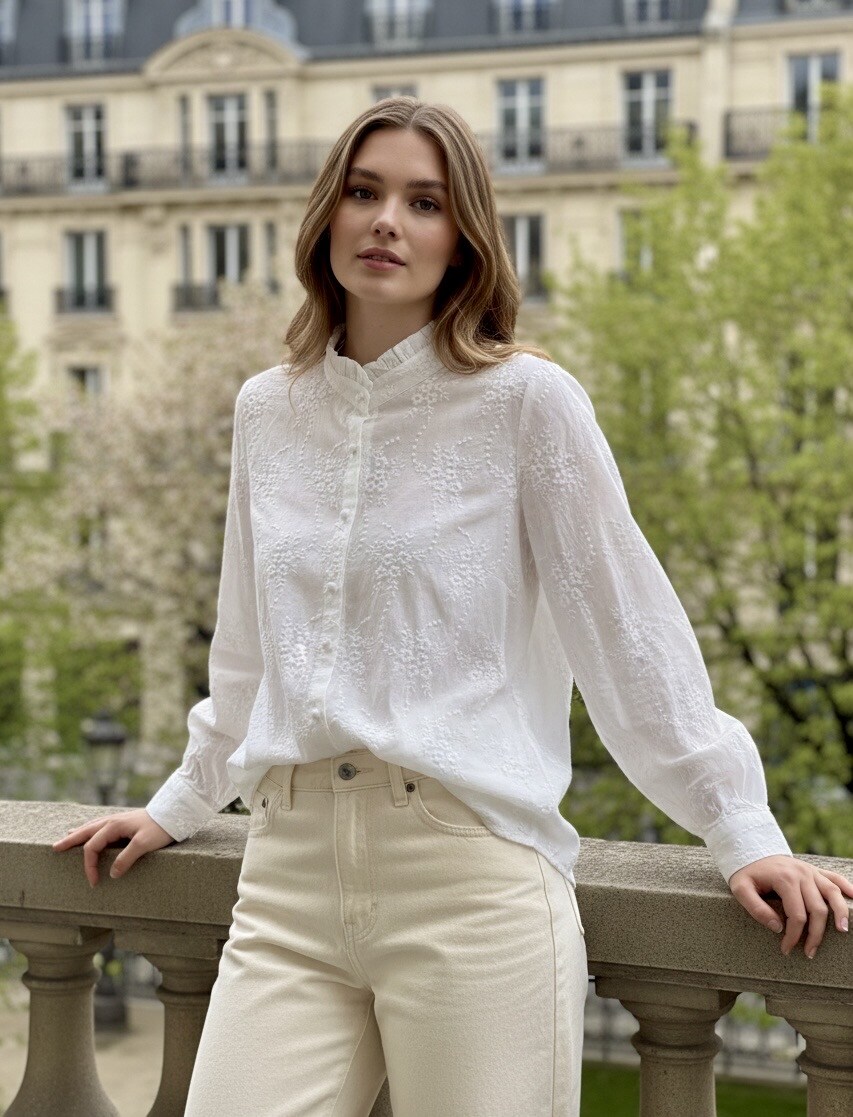 Grossista Archie Love - Camicia ricamata a fiori