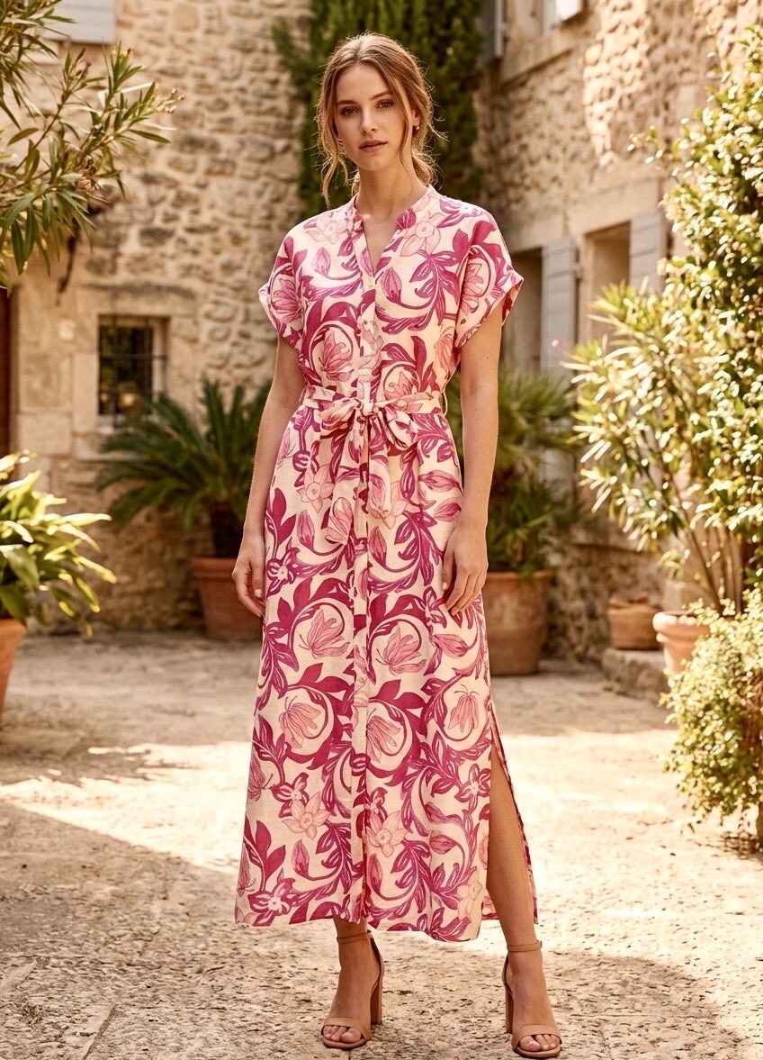 Wholesaler Archie Love - Long printed shirt dress