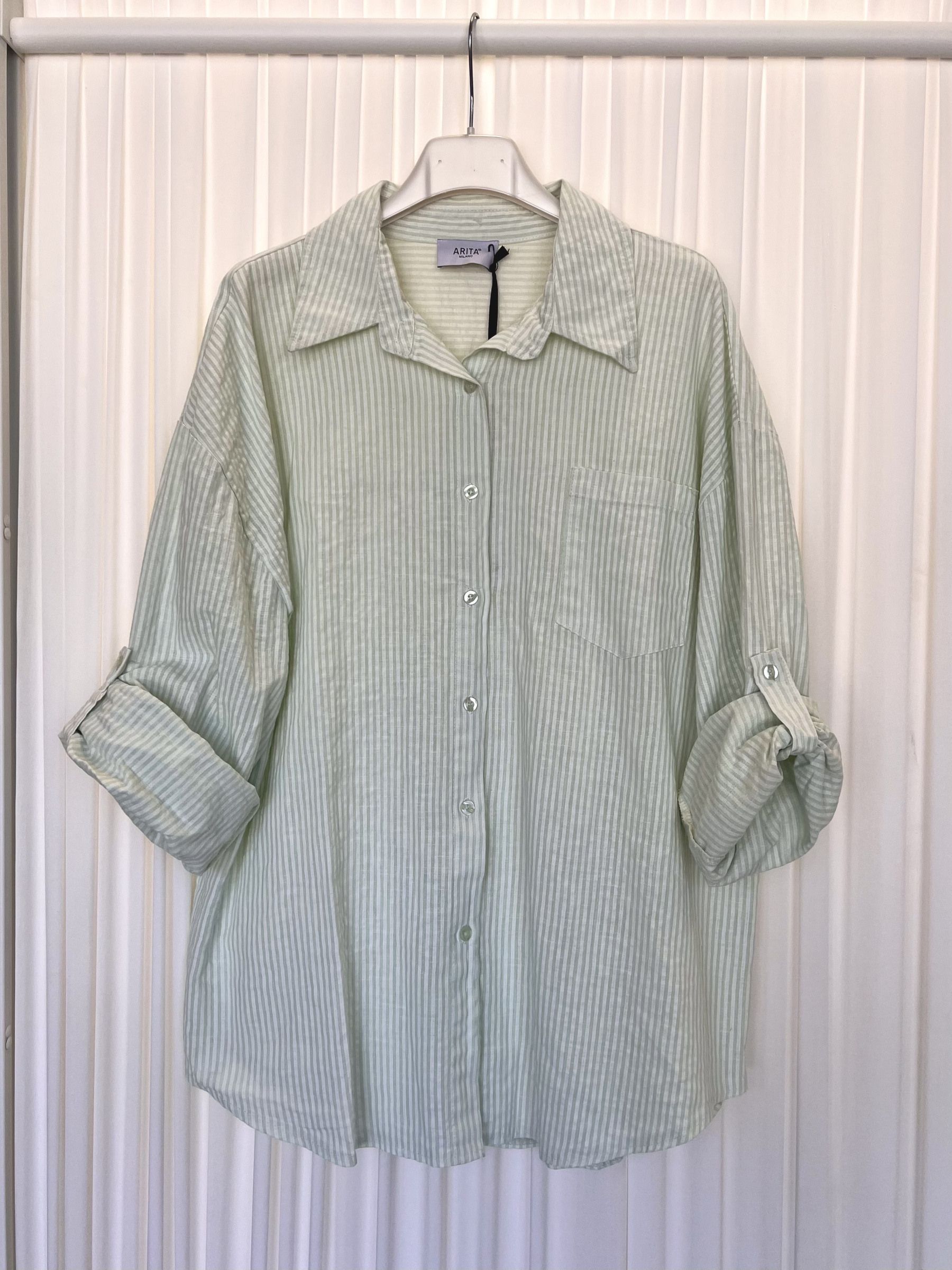 Wholesaler ARITA - Striped shirt in linen and cotton blend