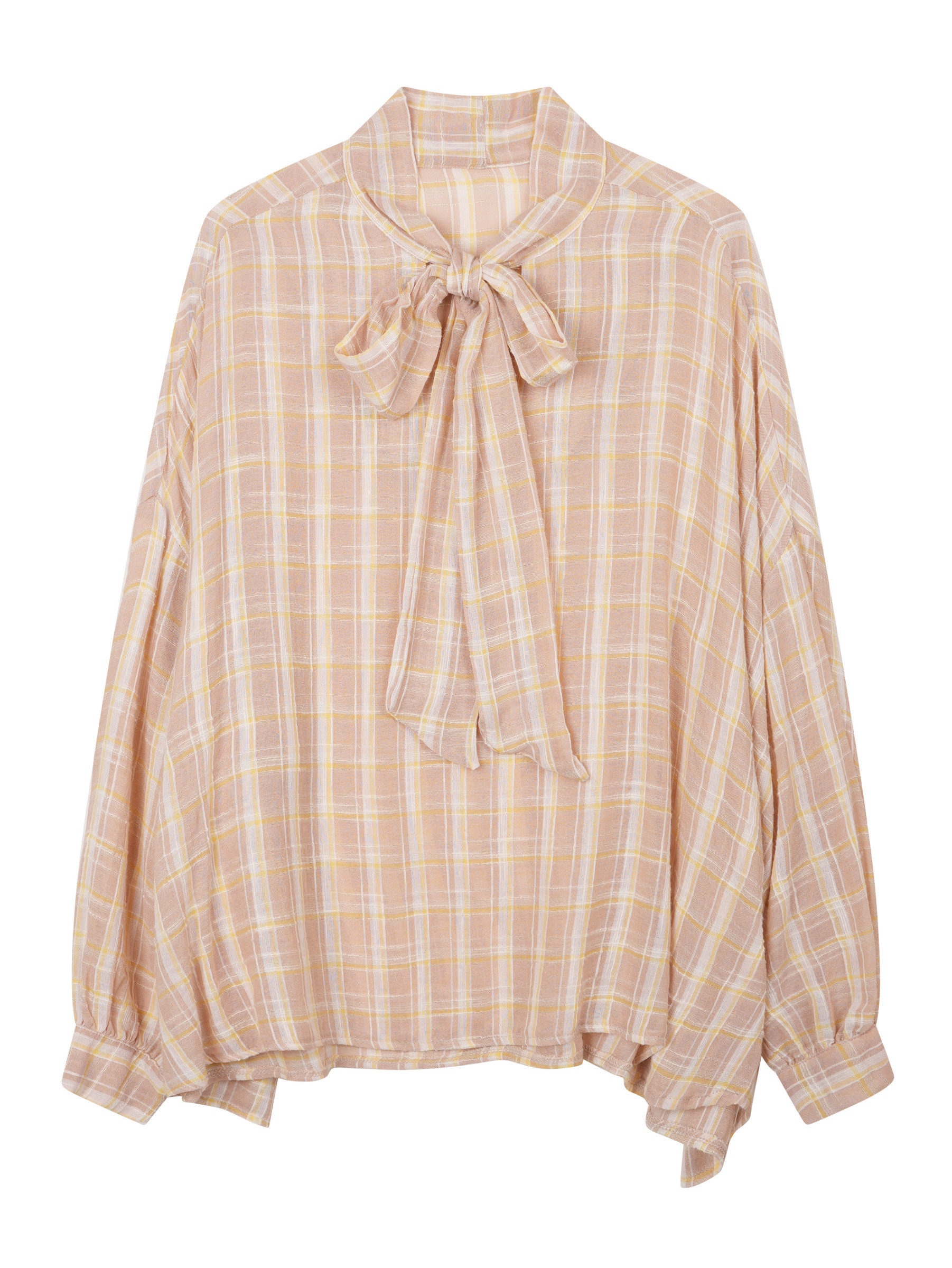 Wholesaler ARITA - Plaid blouse with bow neckline