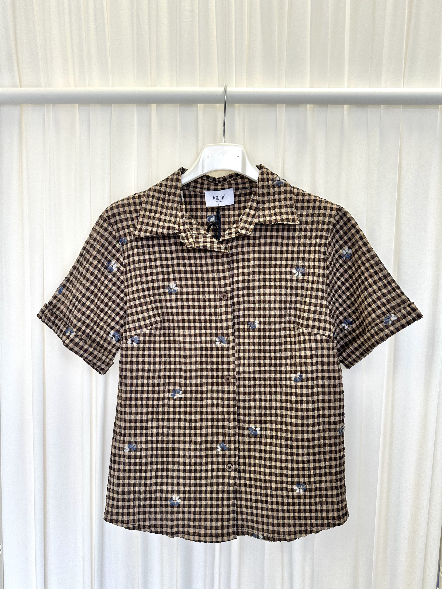 Wholesaler ARITA - Plaid shirt with embroidered design
