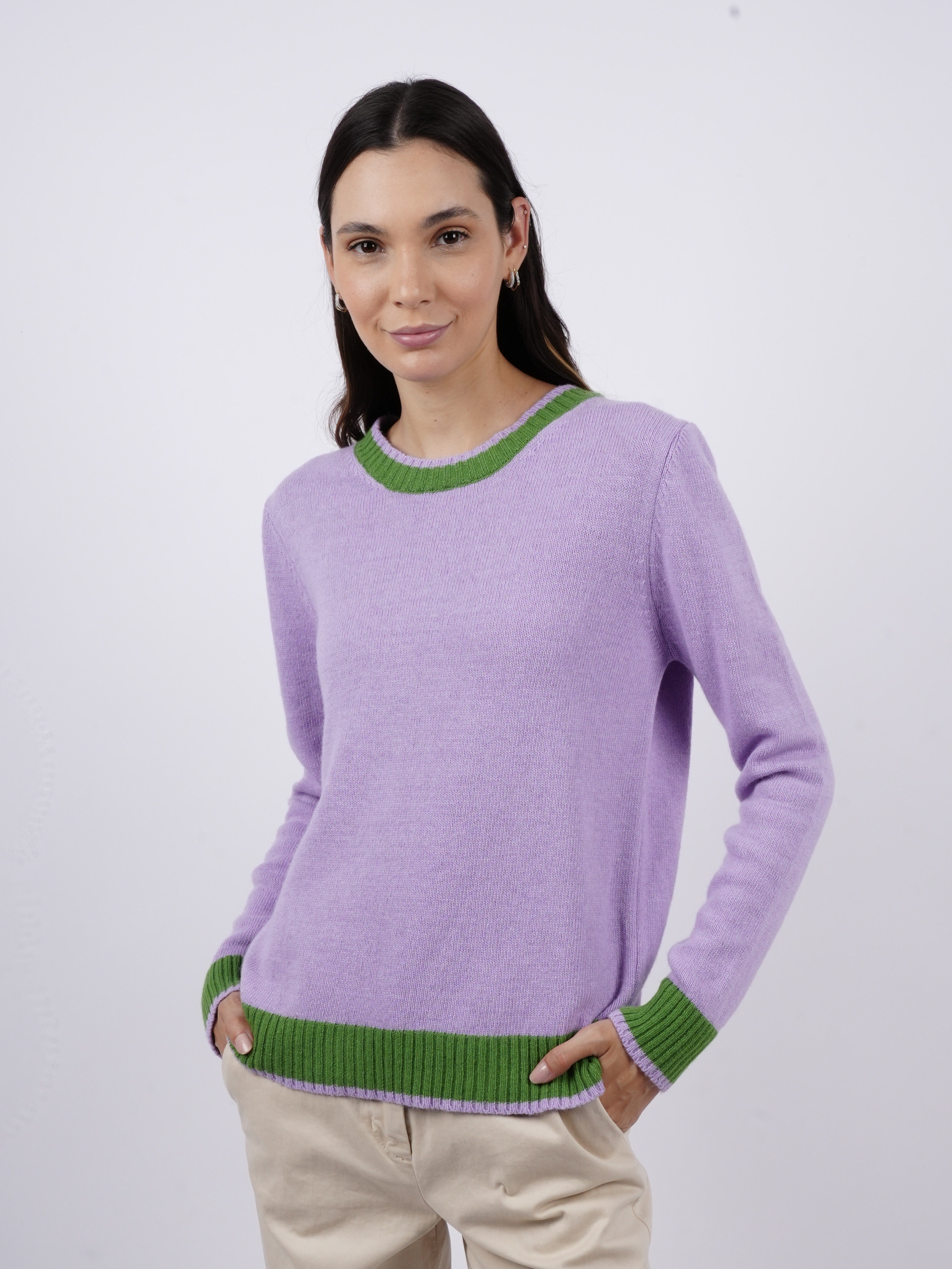 Wholesaler ARITA - Two-tone sweater in wool and cashmere blend