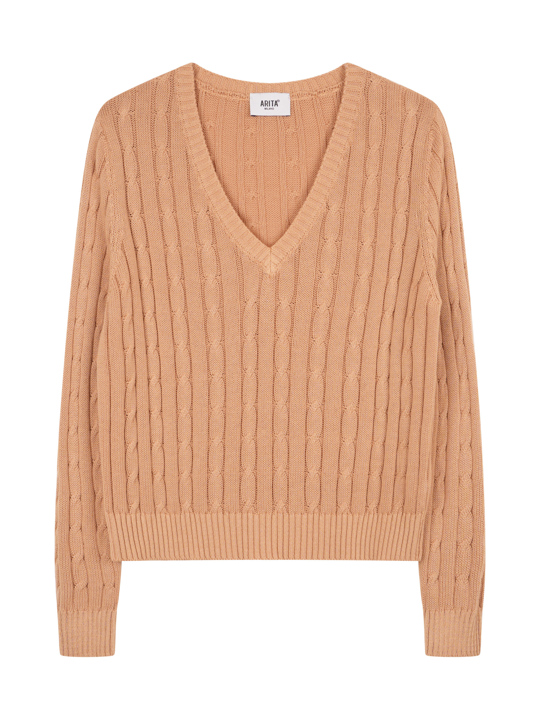 Wholesaler ARITA - Cable knit sweater with V-neck