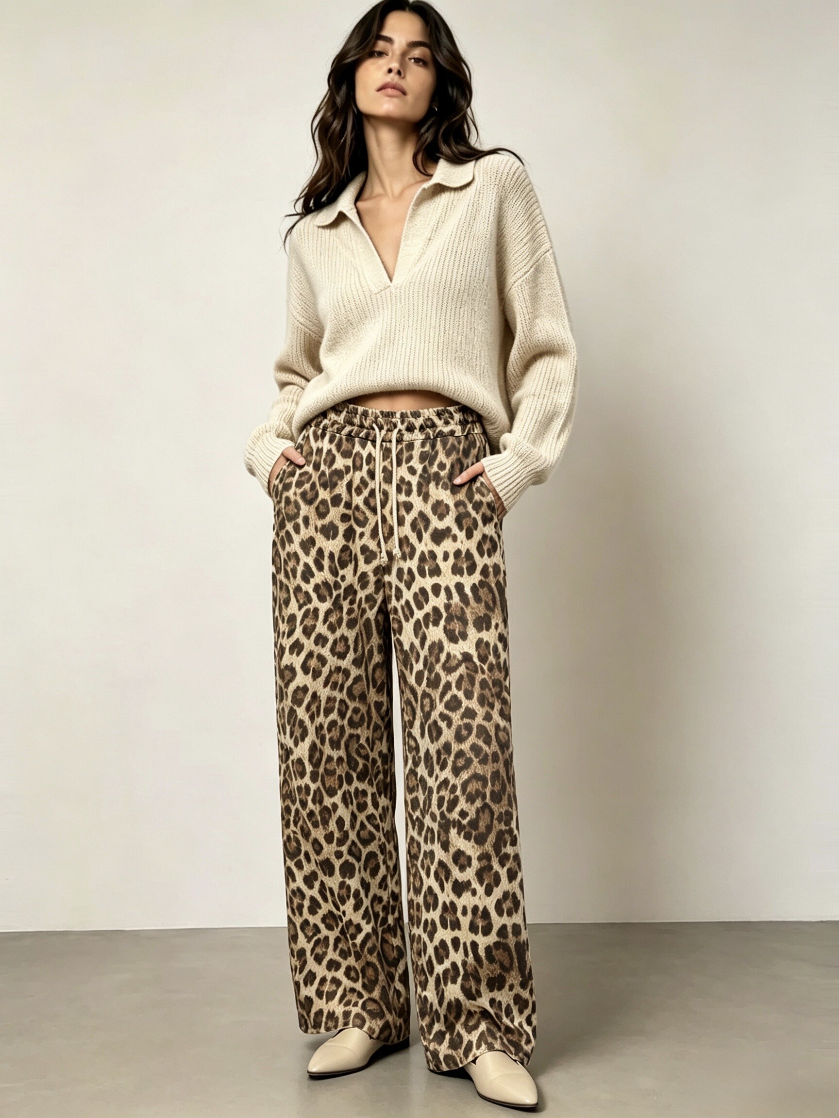 Grossiste AROMA - Pantalon léopard