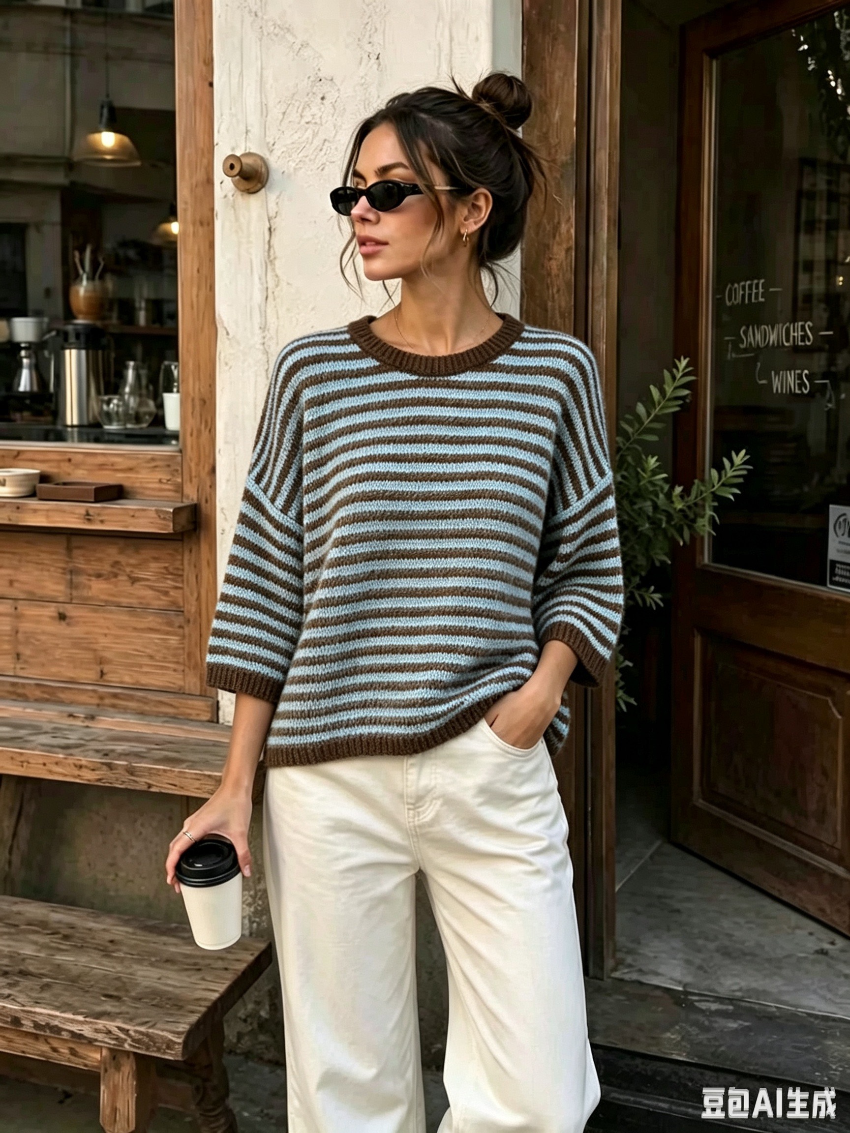 Grossista AROMA - Maglione a righe