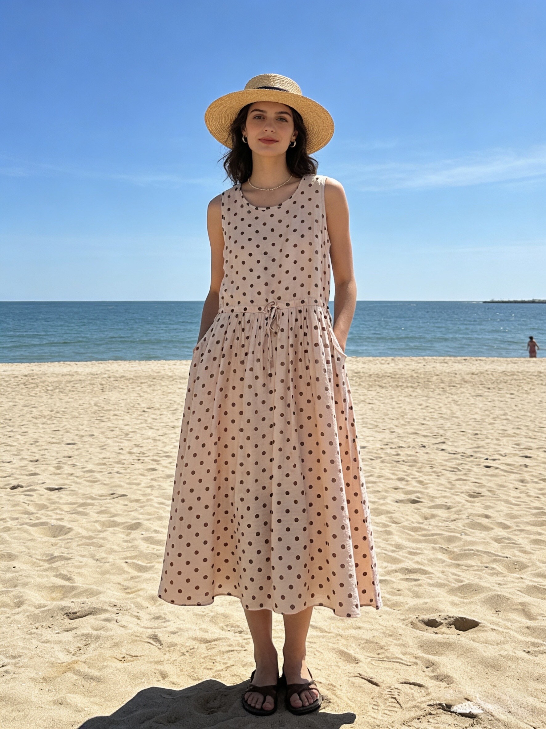 Robe Vitos Paris Taille 2XL - Longueur Sous Le Genou, Imprimé Floral Lilas/Blanc/Bleu