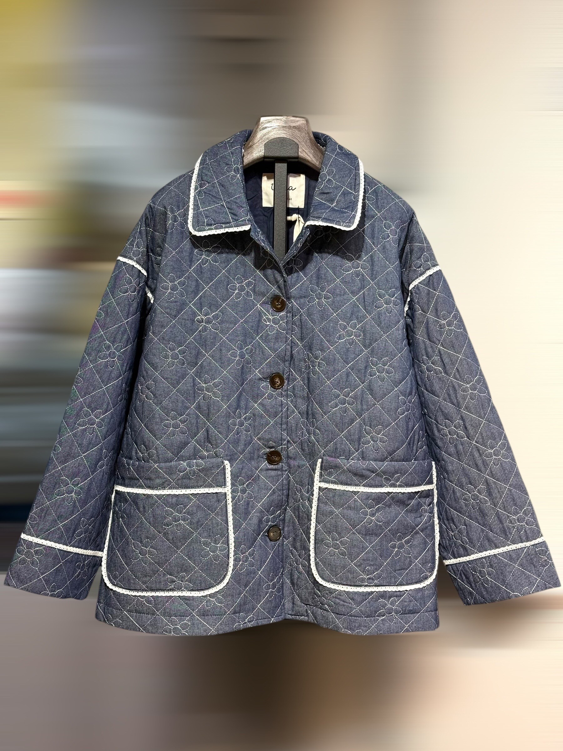 Veste En Cuir Matelassé John Lewis Marron Foncé - Taille 10 - Neuve Jamais Portée