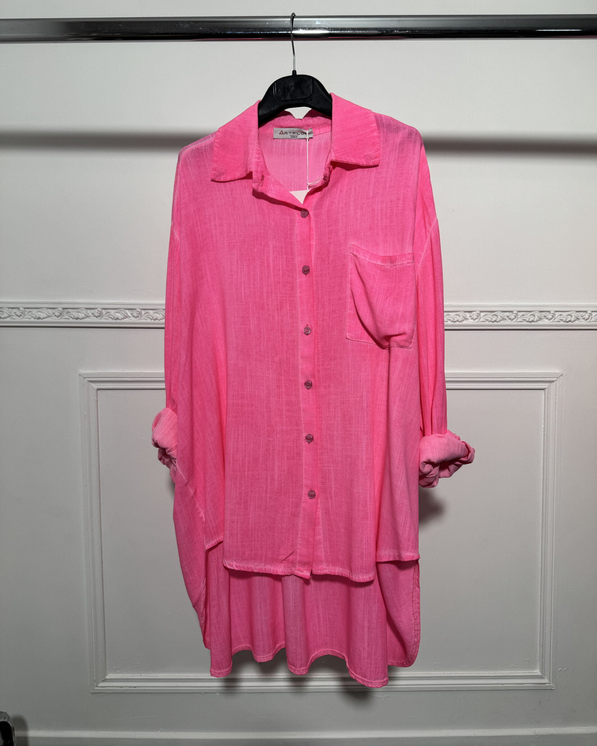Wholesaler Artflow - Long cut viscose shirt and chest pocket